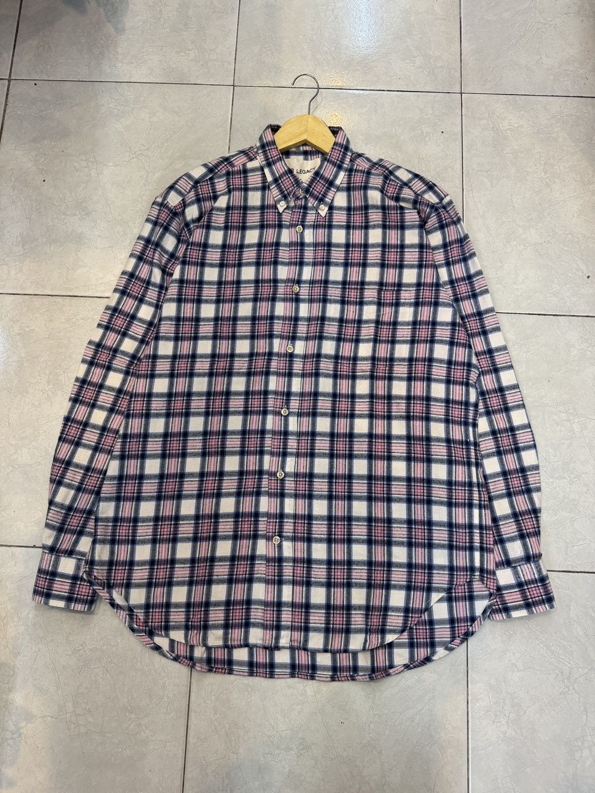 Our Legacy Pink Blue Flannel Buttons Up