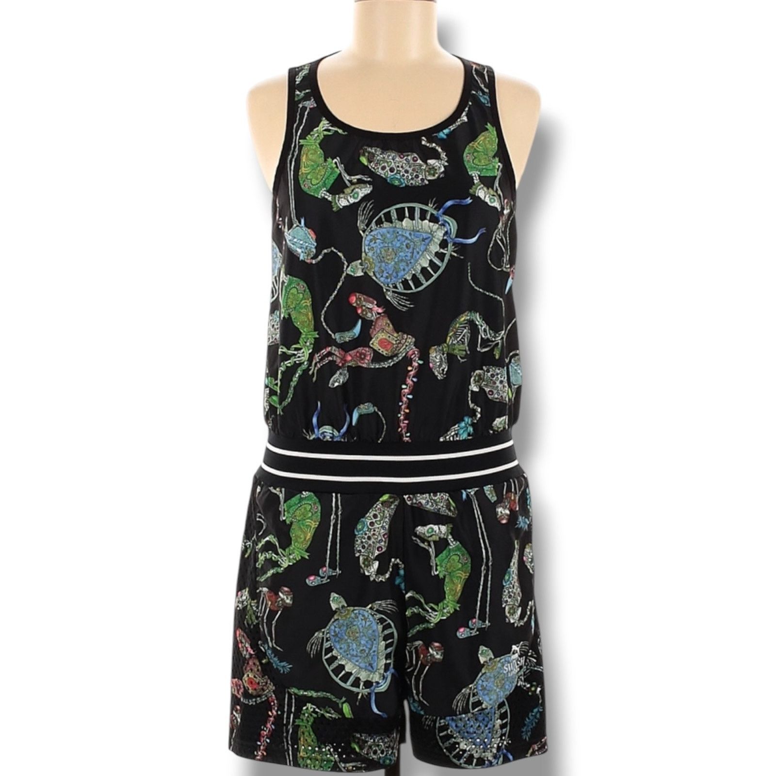 Puma Puma x SWASH London Fossil Printed Romper Medium Black Mesh Size 27" / US 4 / IT 40 - 1 Thumbnail