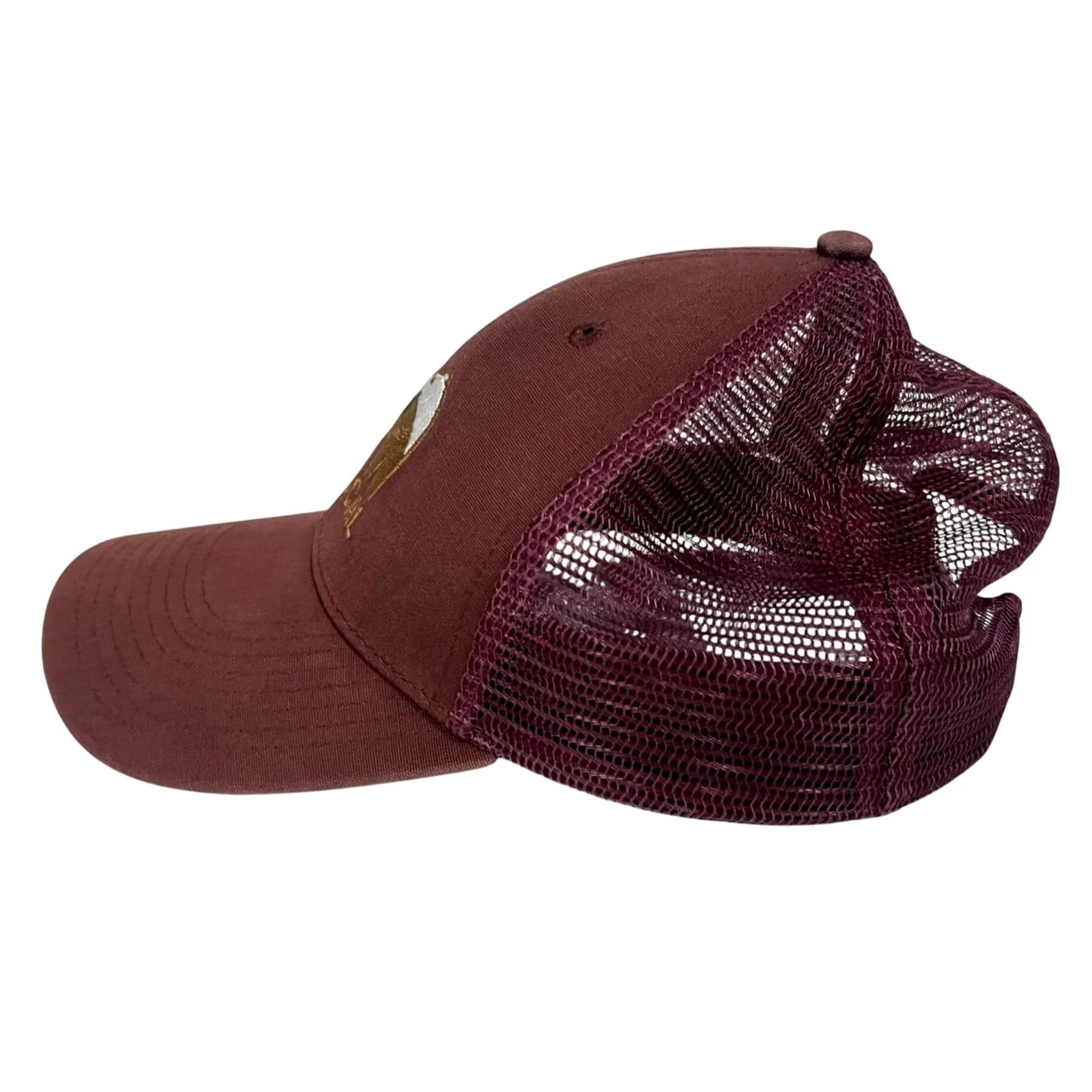 Patagonia Patagonia Hat LoPro Trucker Eat Local Upstream Bear w/ Fish Burgundy Red RARE Adjustable Breathable Men One Size Hat Size ONE SIZE - 7 Thumbnail