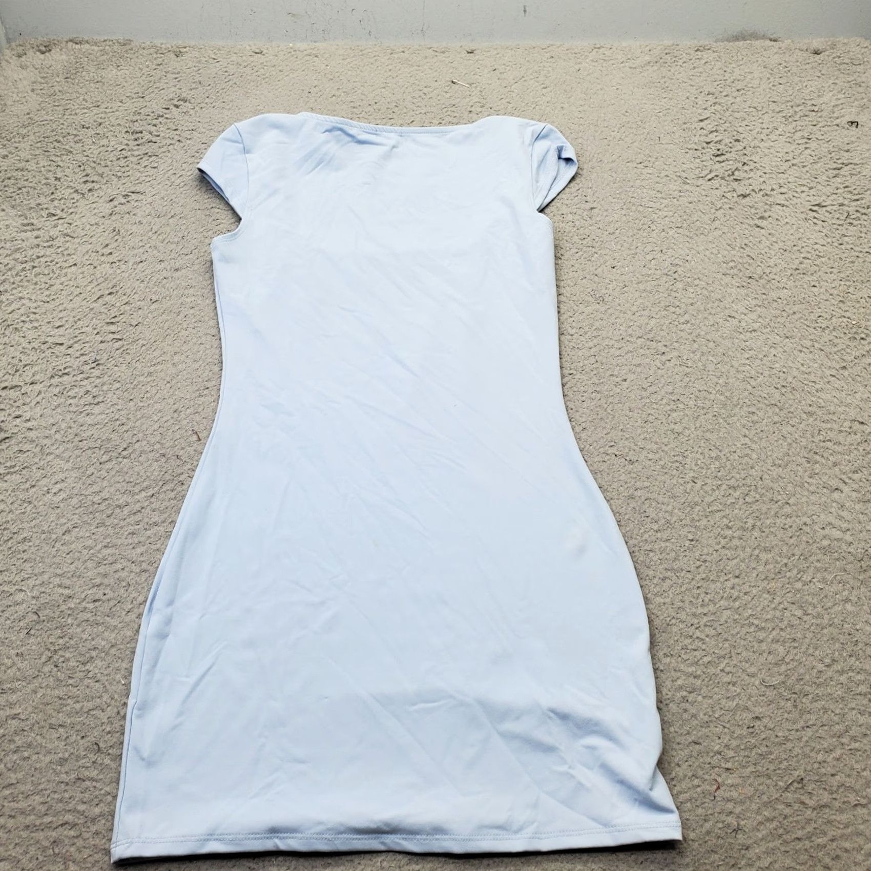 Garage Garage Mini Dress Womens PS Blue Stretch Square Neck Short Sleeve Beltless Size S / US 4 / IT 40 - 2 Thumbnail
