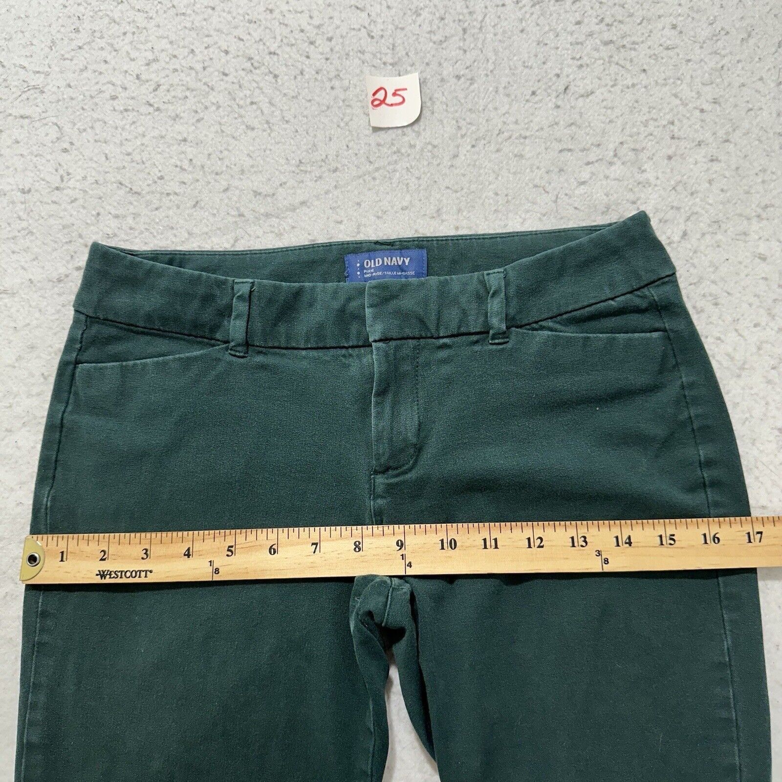 Old Navy Old Navy Pixie 4 Mid Rise Pants Dark Green Stretch (28x24) Size 27" / US 4 / IT 40 - 11 Thumbnail