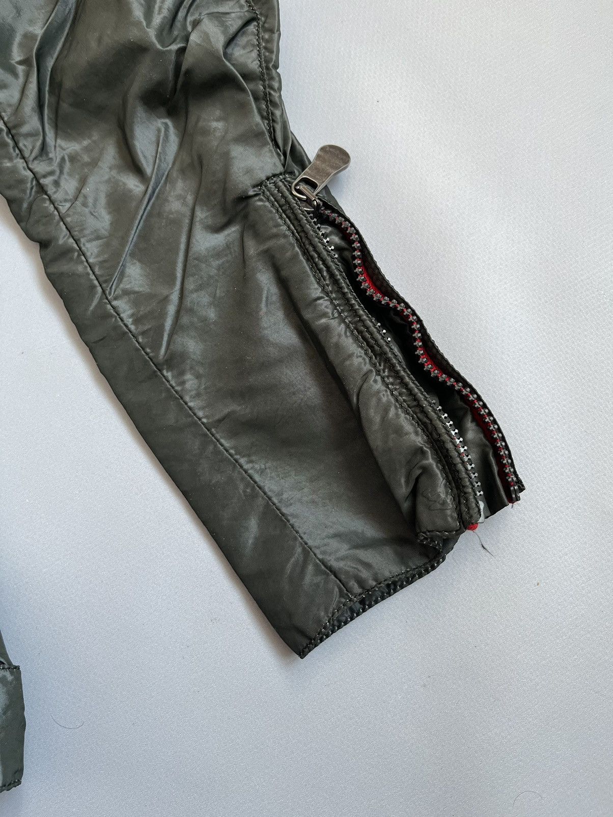 JET SET × Japanese Brand × Vintage Vintage 90s JET SET Women Nylon Olive Avant Garde Zip Jacket Size M / US 6-8 / IT 42-44 - 14 Thumbnail