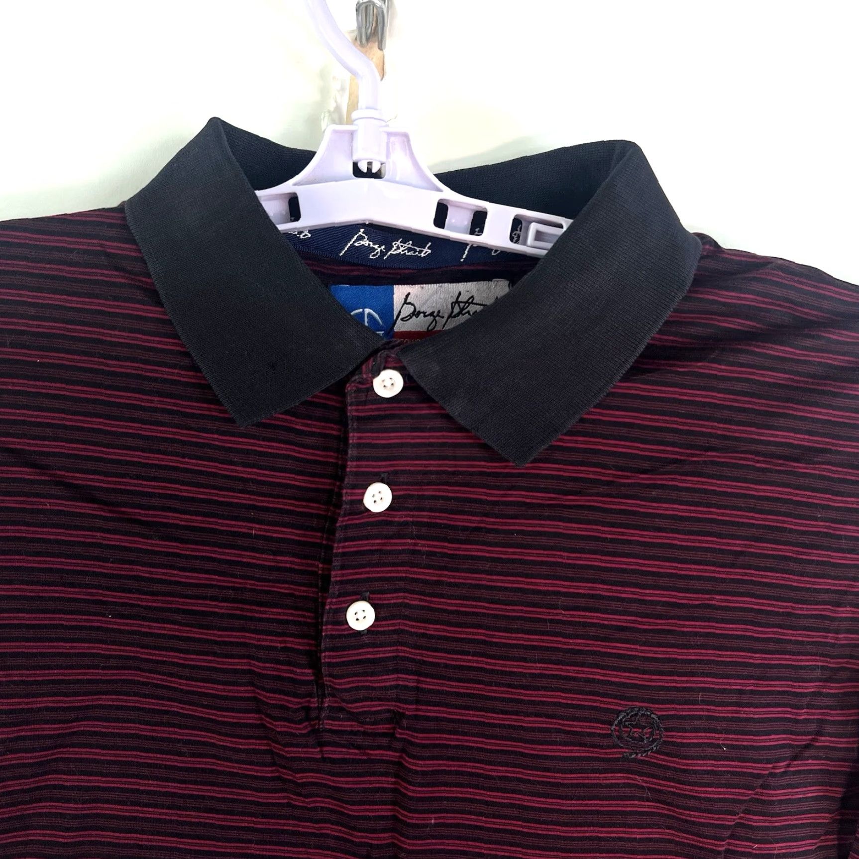 Wrangler Wrangler George Strait Cowboy Cut Polo Shirt Mens Size L Maroon Striped Activewear Size US L / EU 52-54 / 3 - 4 Thumbnail