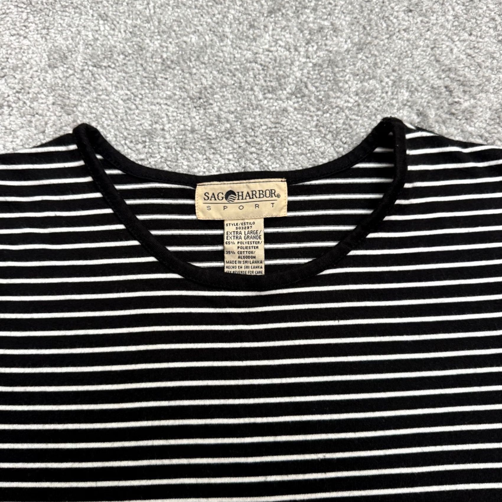 Vintage Sag Harbor Tank Top Womens XL Black White Crew Neck Basic Casual Shirt Sleeve Casual Size L / US 10 / IT 46 - 3 Thumbnail