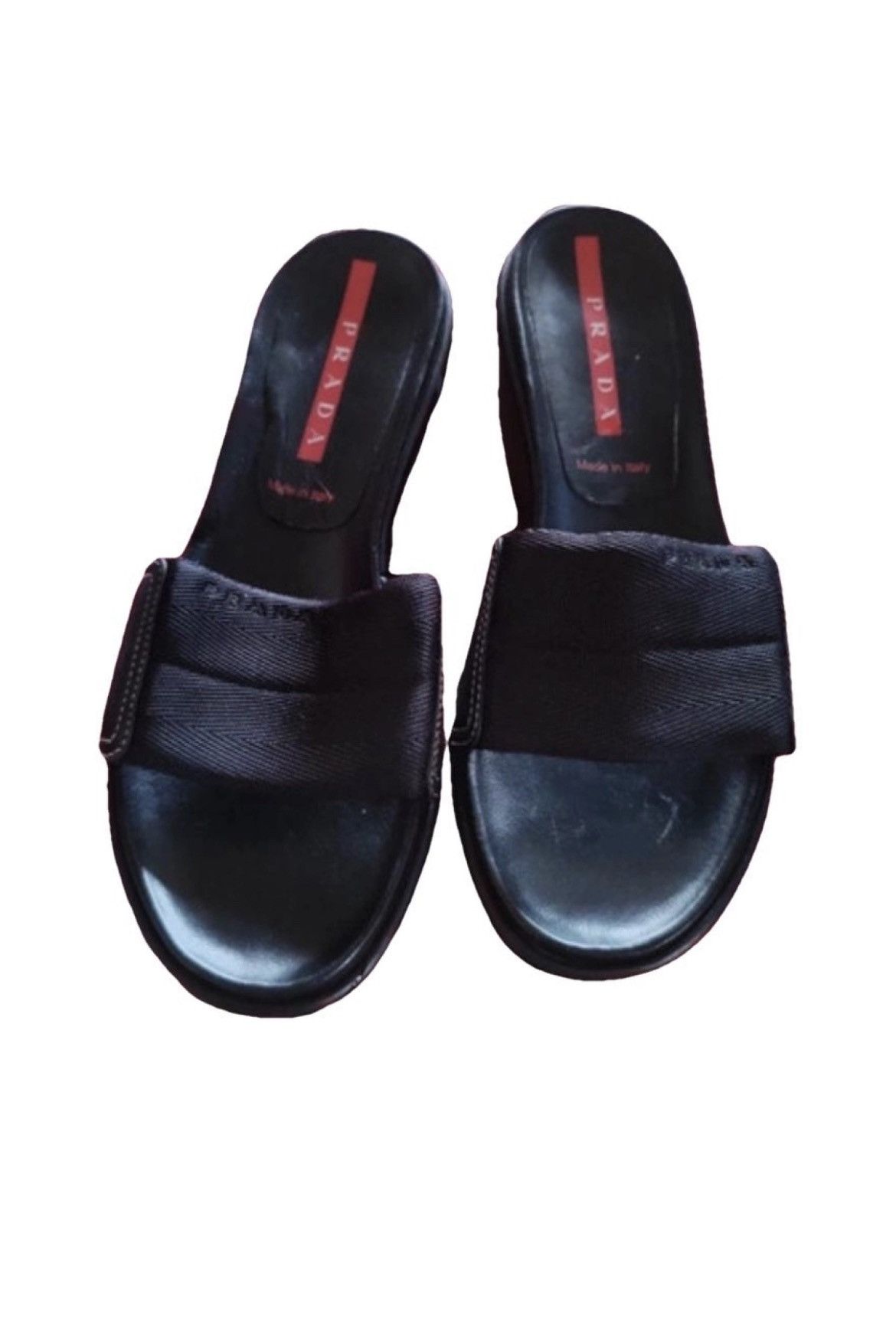 Prada VINTAGE PRADE PLATFORM CLOG HEELS Size US 7.5 / IT 37.5 - 1 Thumbnail