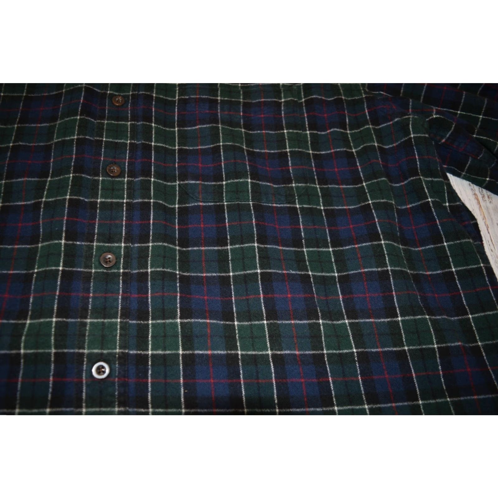Vintage LL BEAN Mens Shirt Flannel Button-Up Plaid Long Sleeve Dark Green Blue Red XL Outdoors Size US XL / EU 56 / 4 - 2 Thumbnail