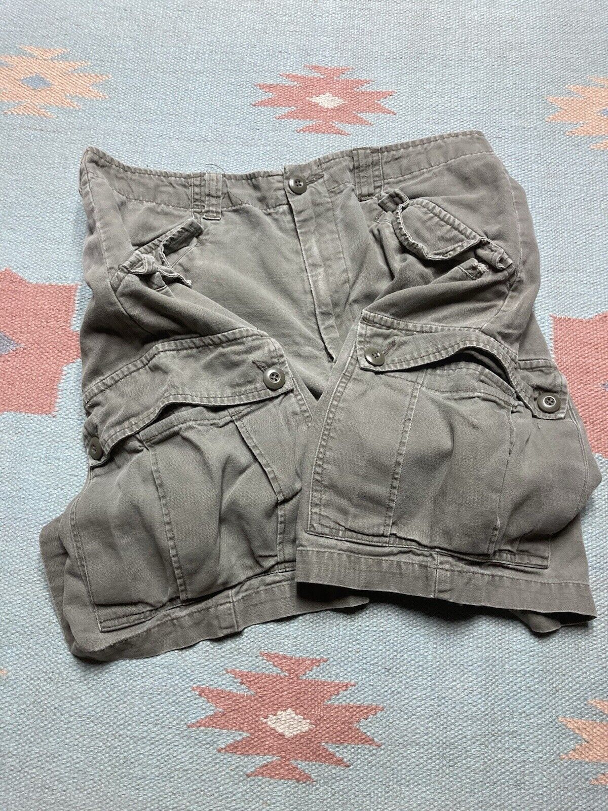 American Eagle Outfitters × Vintage y2k American eagle cargo shorts baggy skate military army 33 Size US 33 - 4 Thumbnail