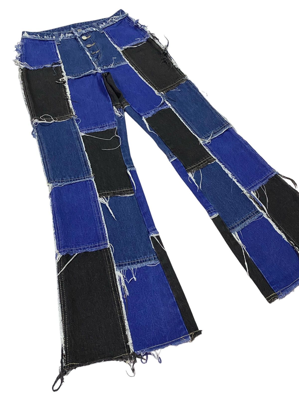 Japanese Brand Japanese Brand Patchwork High Waish Button fly Splied Jeans Size 28" / US 6 / IT 42 - 18 Thumbnail