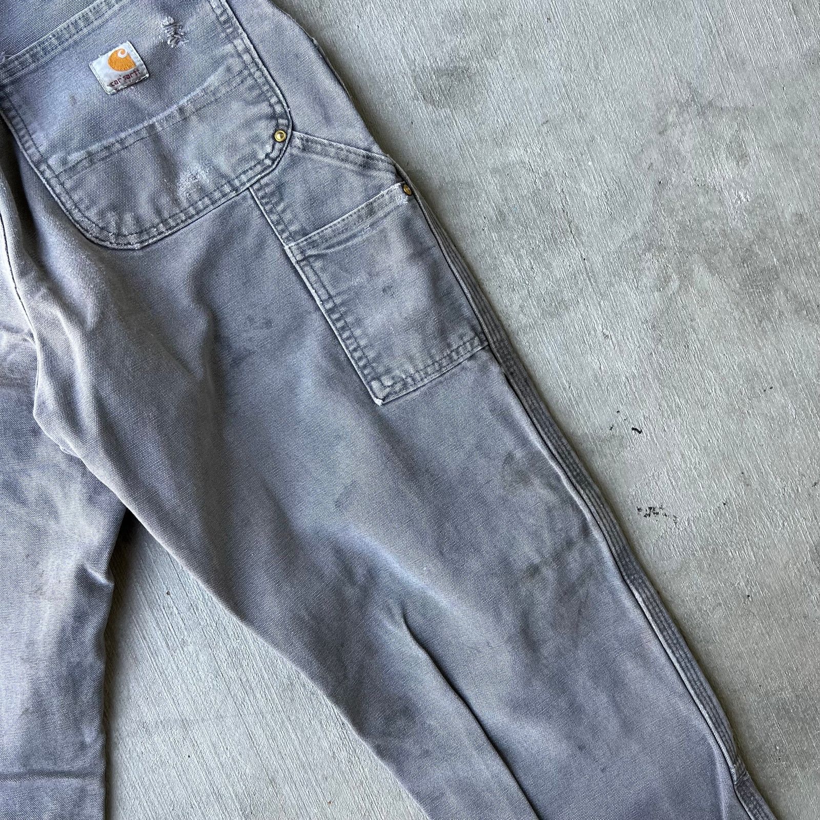 Carhartt × Vintage Carhartt faded gray double knee work wear carpenter pants Size US 31 - 11 Thumbnail