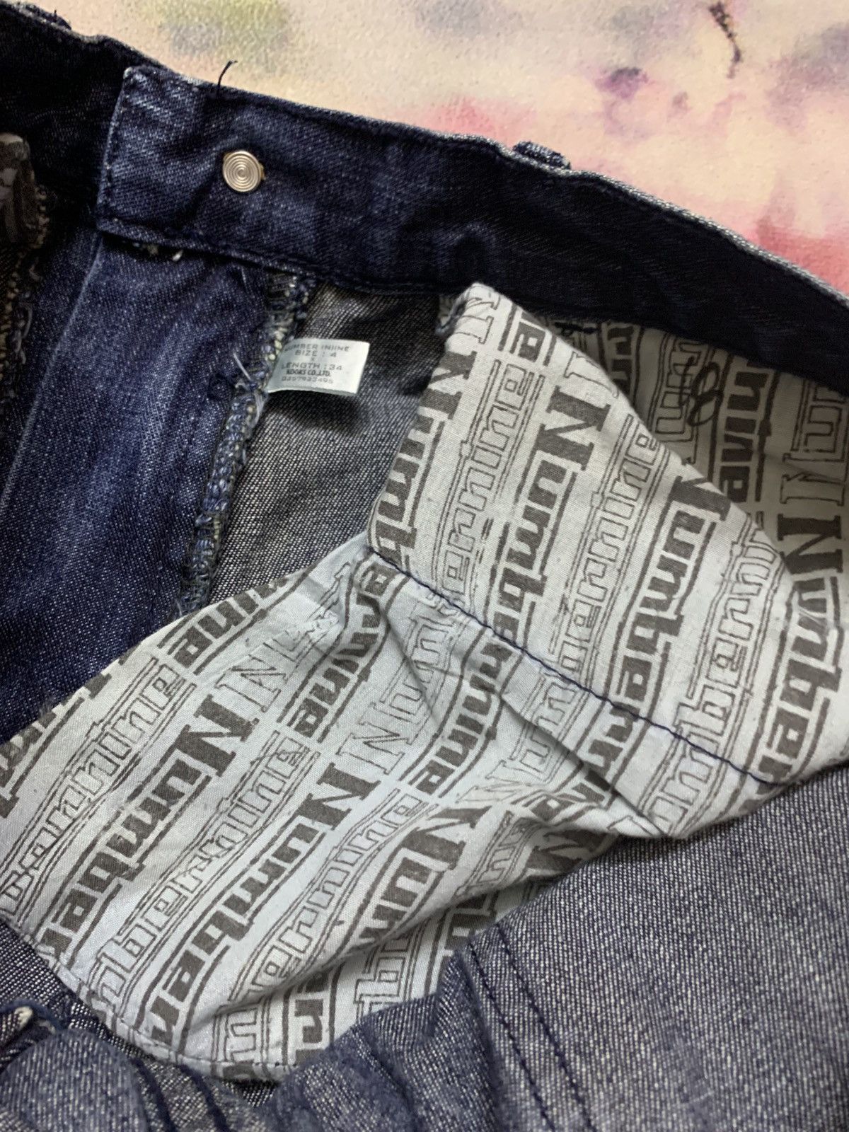 Number (N)ine Number (N)ine Distressed Paint Splatter Denim Size US 31 - 13 Thumbnail
