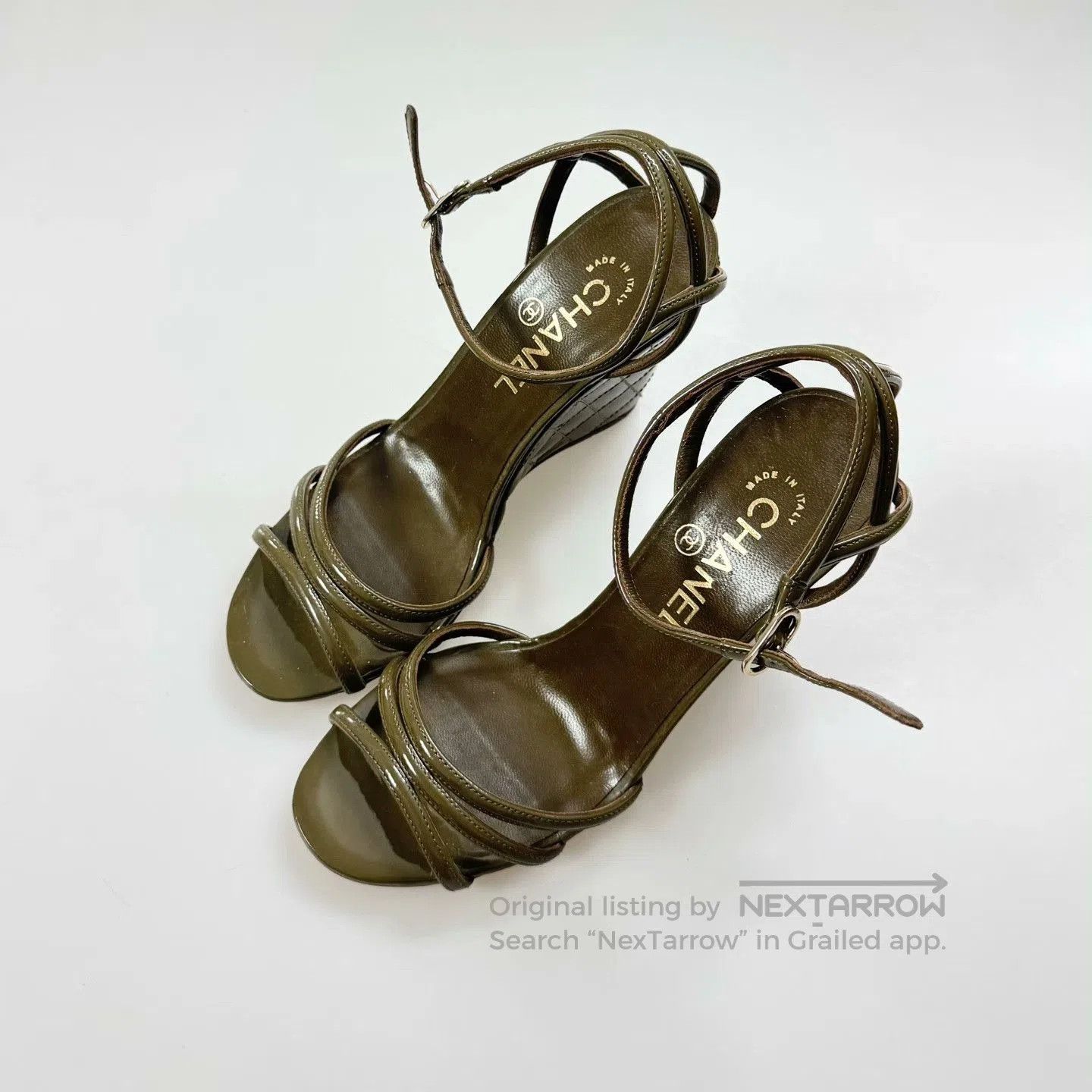 Chanel Chanel Brown Block Heel Sandals. Size US 6 / IT 36 - 1 Thumbnail