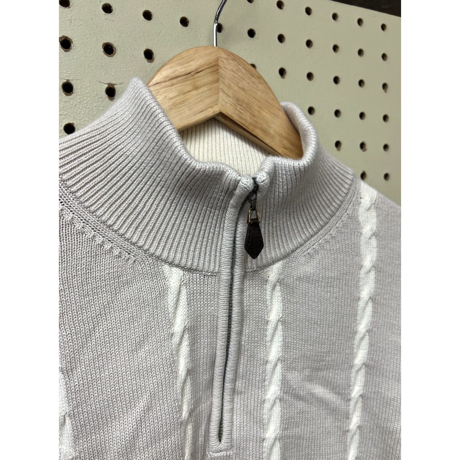 Brooks Brothers Brooks Brothers Sweater XL 1/4 Zip Pullover Men's Ivory Beige Cotton 100% Pima Zipper Logo Long Sleeve Classic Modern Golf Vintage: No Size US XL / EU 56 / 4 - 3 Thumbnail