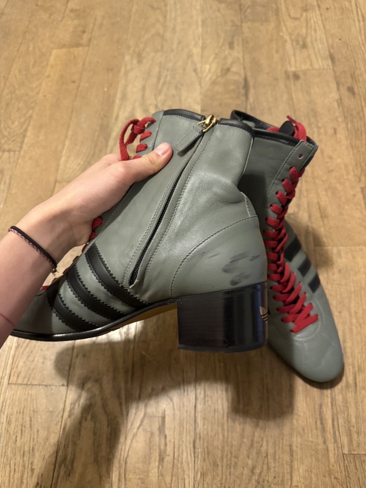 Adidas × Gucci Gucci x Adidas heeled boots in gray Size US 8 / EU 41 - 5 Thumbnail