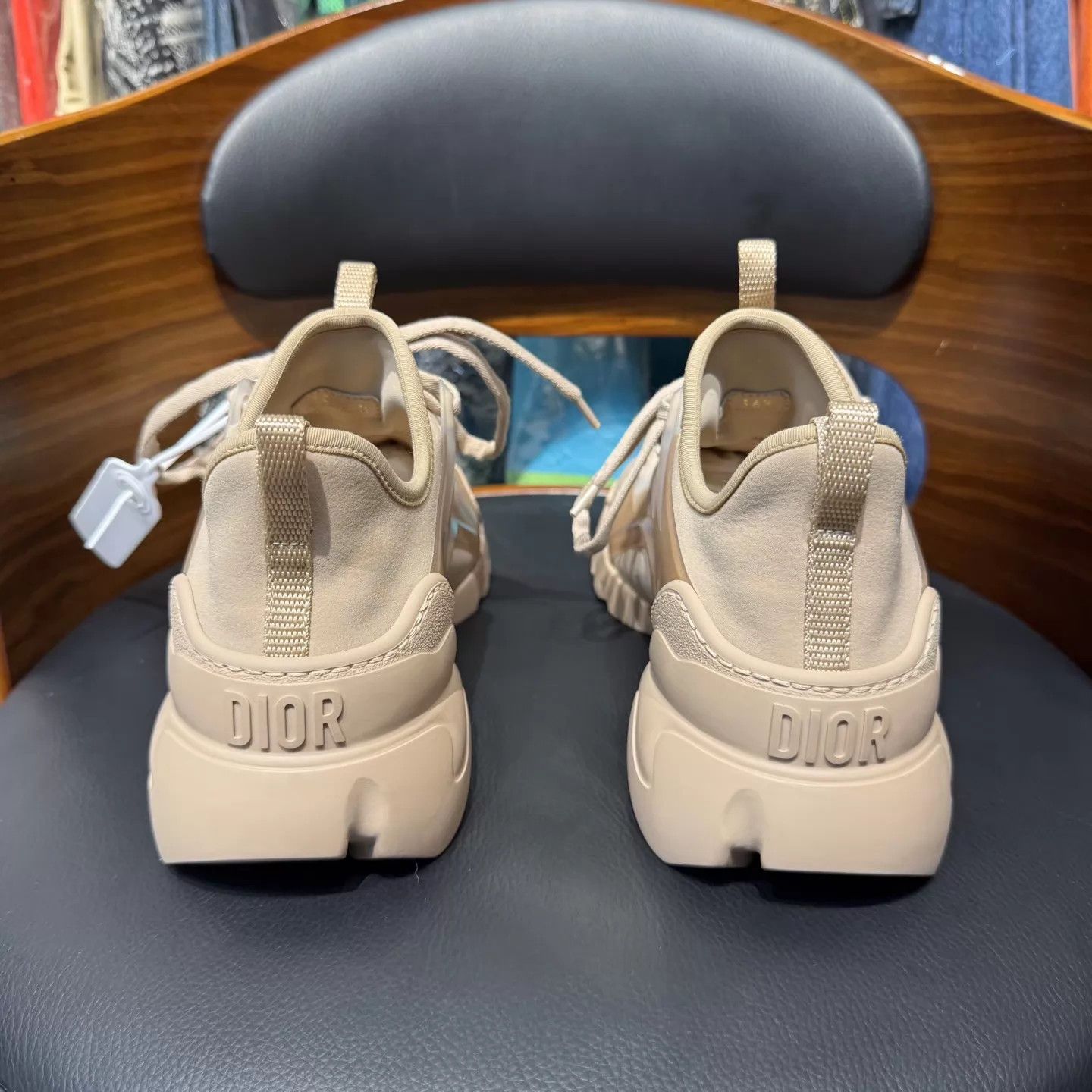 Dior DIOR D-Connect Lambskin Nude Sneakers 36.5 Worn Once Size US 6 / IT 36 - 3 Thumbnail
