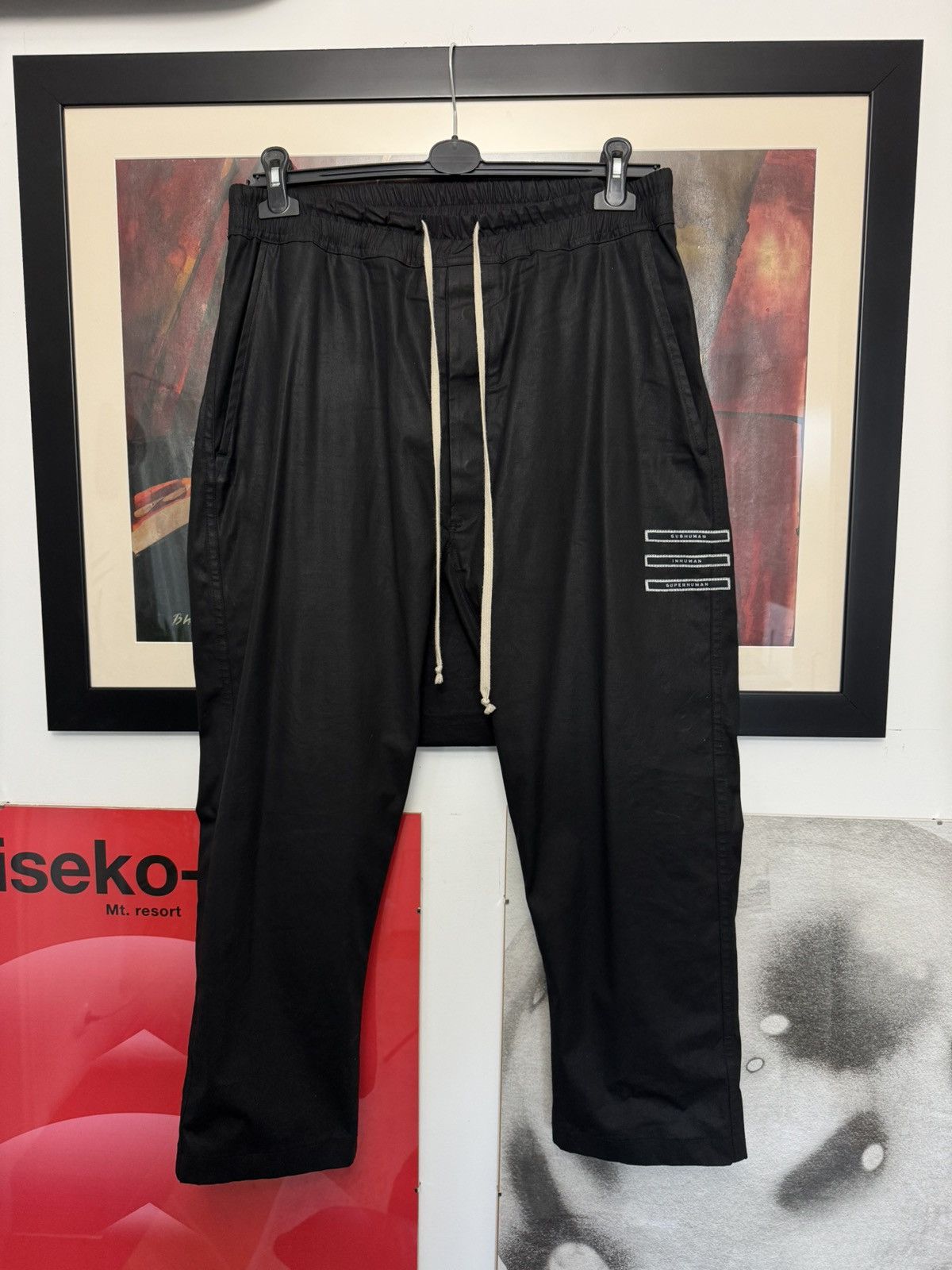 SS18 Rick Owens Waxed Subhuman Black Drkshdw Designer Pants