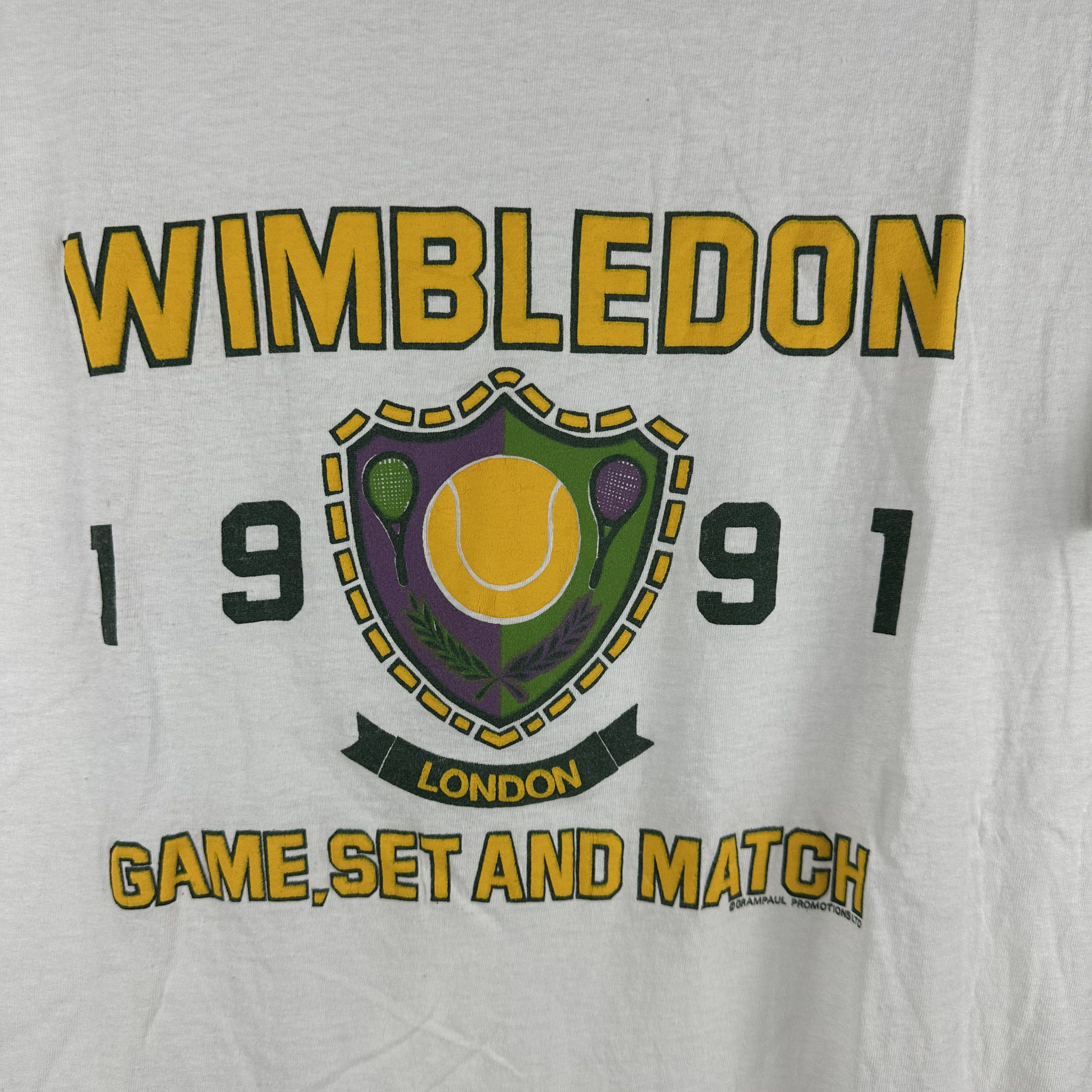 Vintage 1991 Wimbledon Tennis Championship Game Set Match T-Shirt Size US L / EU 52-54 / 3 - 2 Thumbnail