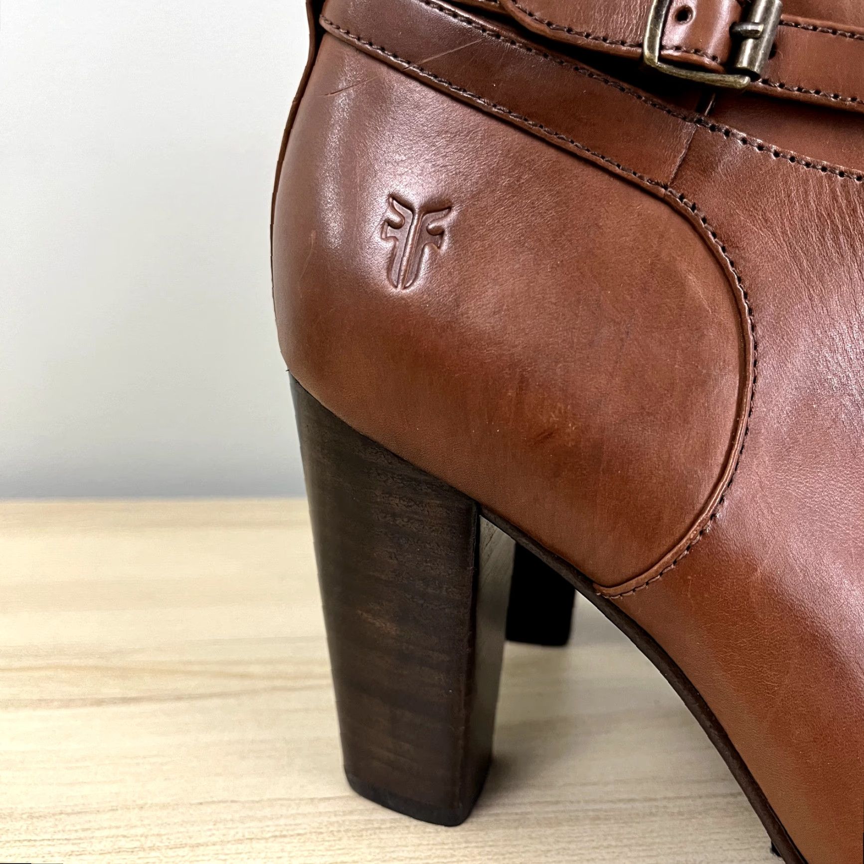 Frye Frye Brown Leather Ankle Booties Womens Size 8.5 High Heel Casual Size US 8.5 / IT 38.5 - 3 Thumbnail