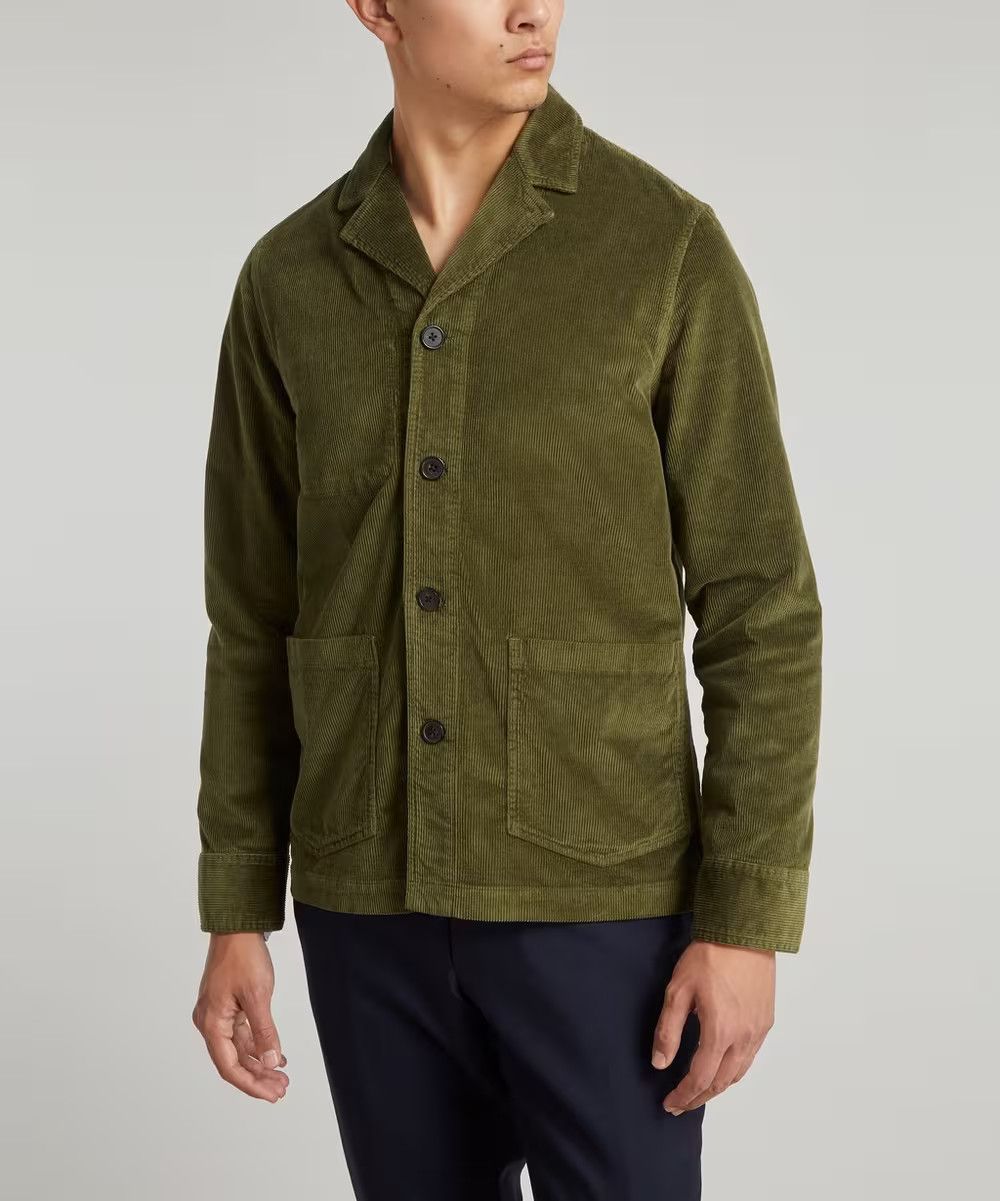 Officine Generale o1mle1025 Banjamin Modal Corduroy Jacket in Green Size US S / EU 44-46 / 1 - 3 Thumbnail