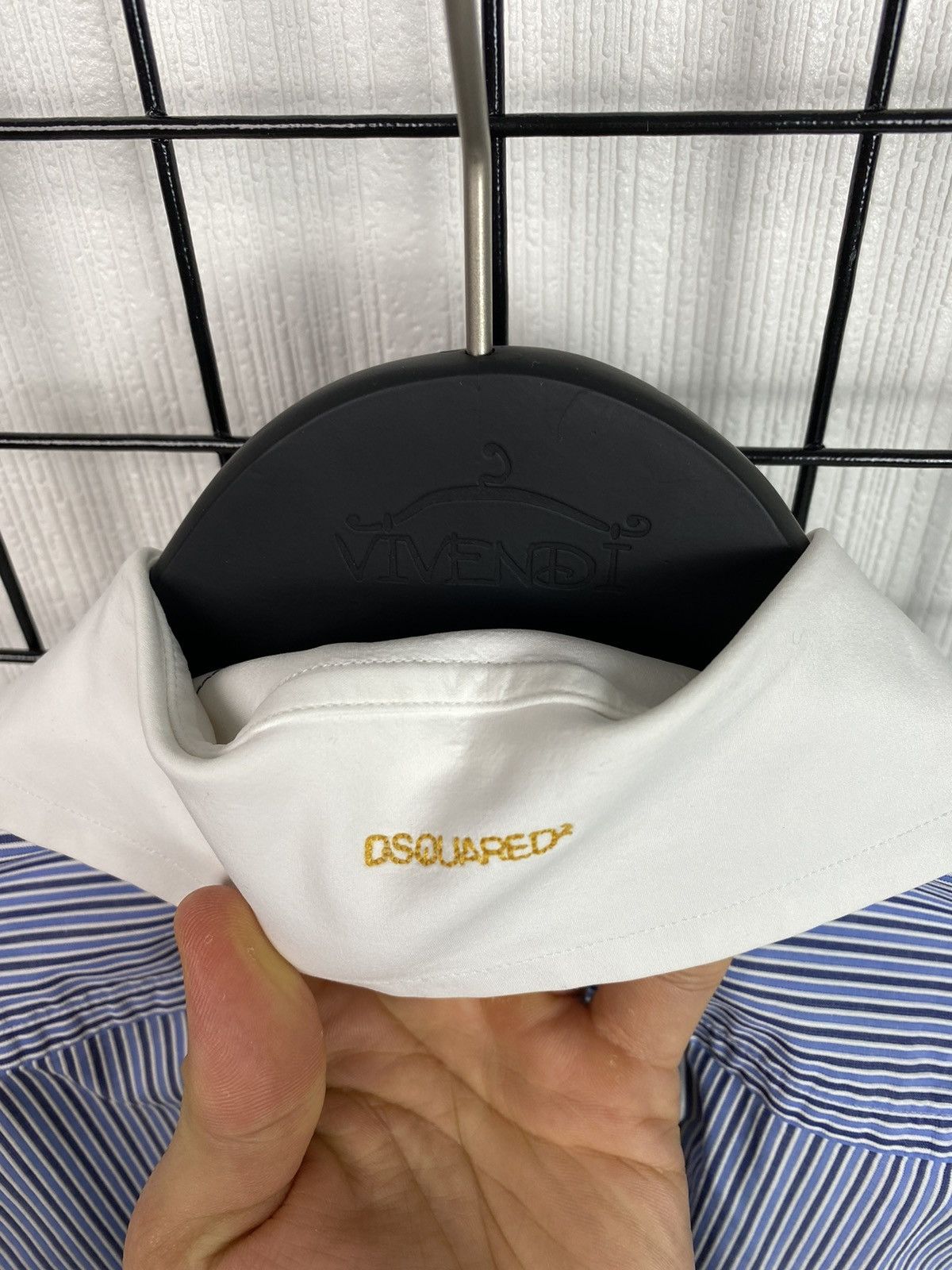Dsquared2 Dsquared2 men striped shirt logo 50 size Blue white Size US M / EU 48-50 / 2 - 18 Thumbnail