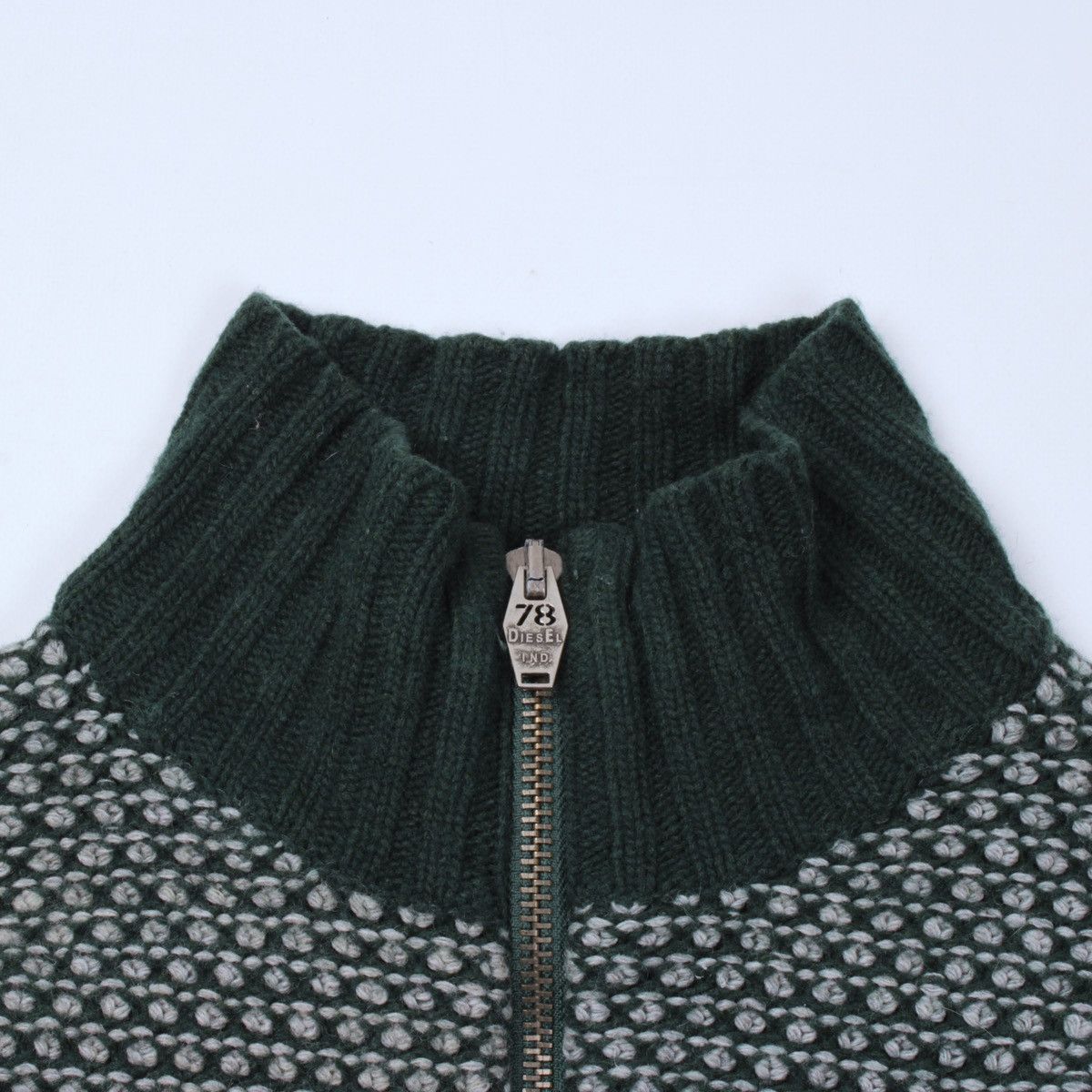 Diesel × Vintage Y2K DIESEL Vintage Cotton Knit Full Zip Big Logo Sweater Size M / US 6-8 / IT 42-44 - 9 Thumbnail