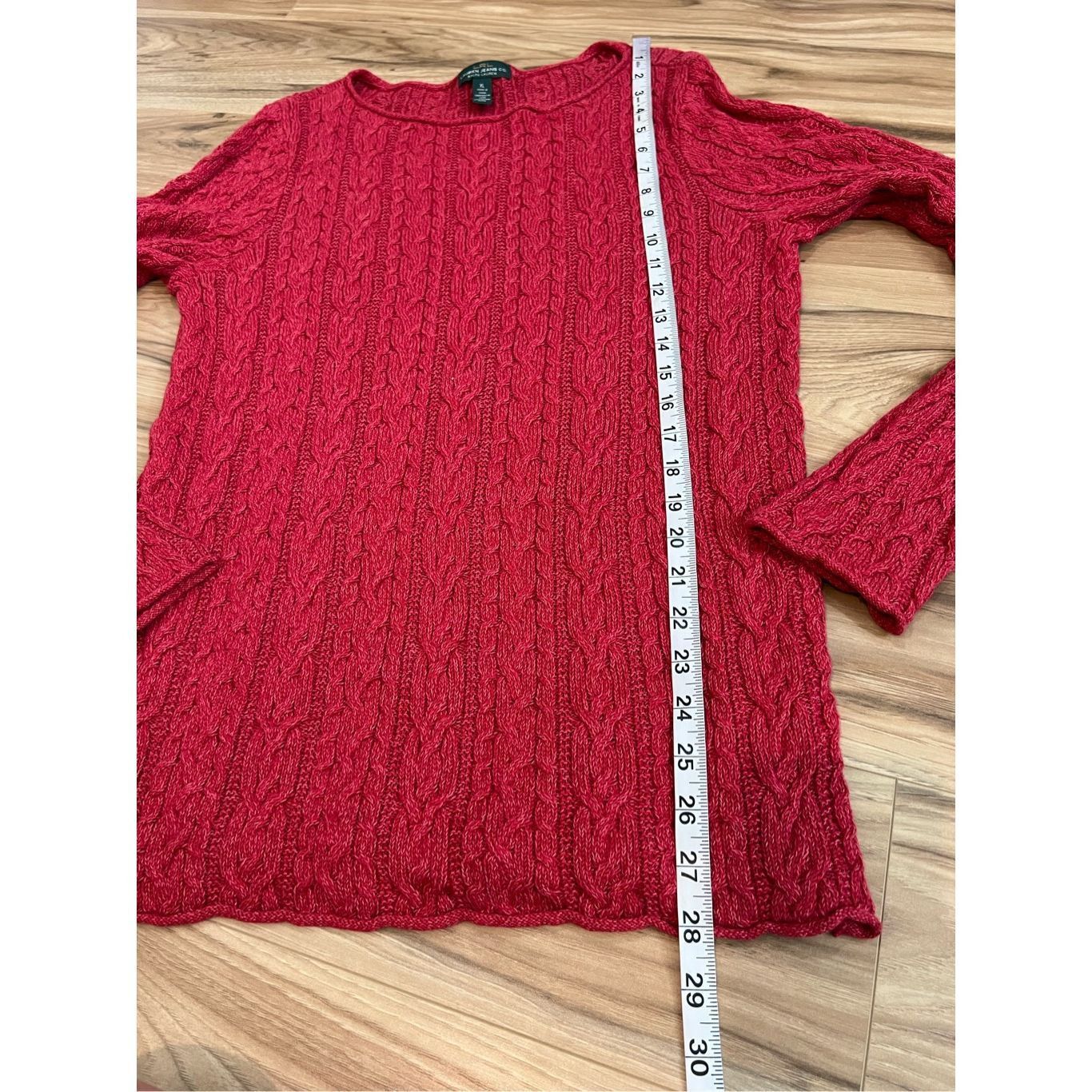 Lauren Ralph Lauren LRL Lauren Jeans Co Ralph Lauren Cotton Sweater Women’s Red Size XL / US 12-14 / IT 48-50 - 6 Thumbnail