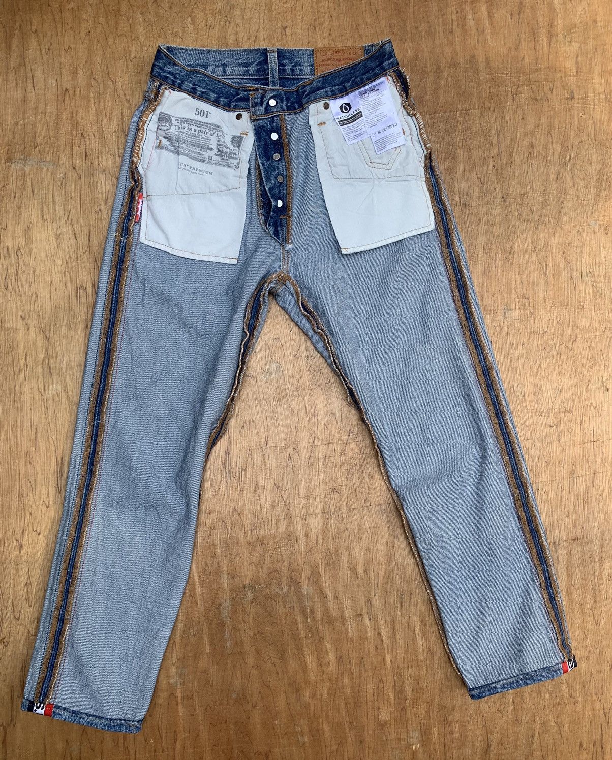 Levi's Levis 501 Levis Premium Big E Side Tape Denim Pants Size 26" / US 2 / IT 38 - 18 Thumbnail