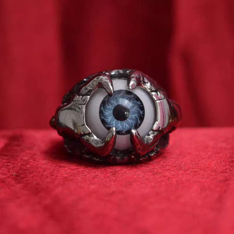 Jewelry Skull Eye Design Jewelry Rings Open Chrome Ring (Size 7-13) Size ONE SIZE - 1 Thumbnail