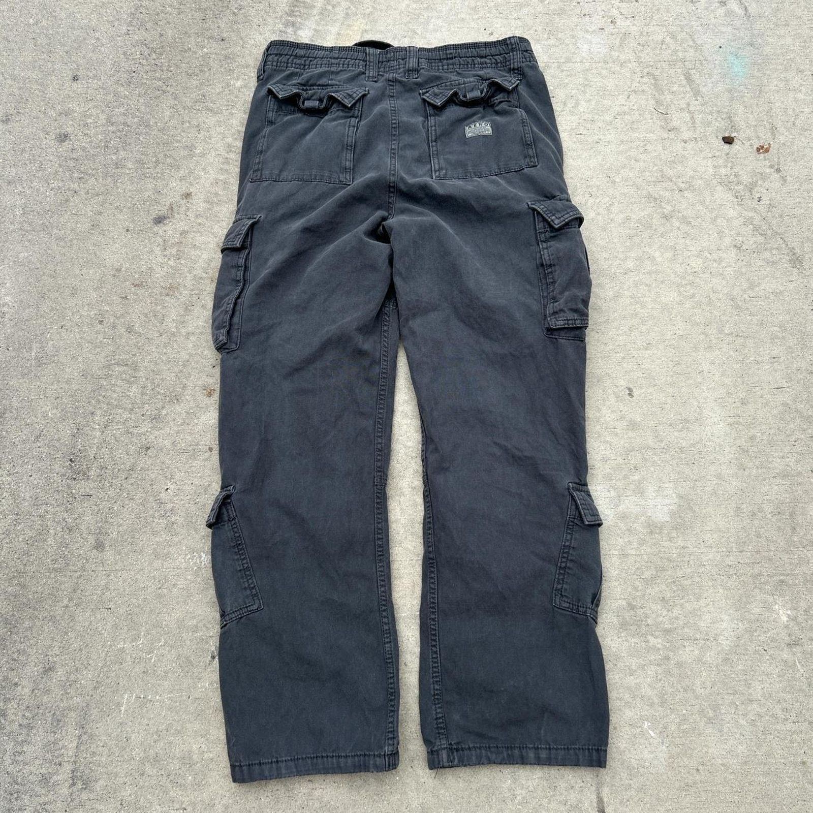 Aeropostale Black y2k aeropostale baggy cargo pants Size US 30 / EU 46 - 4 Thumbnail