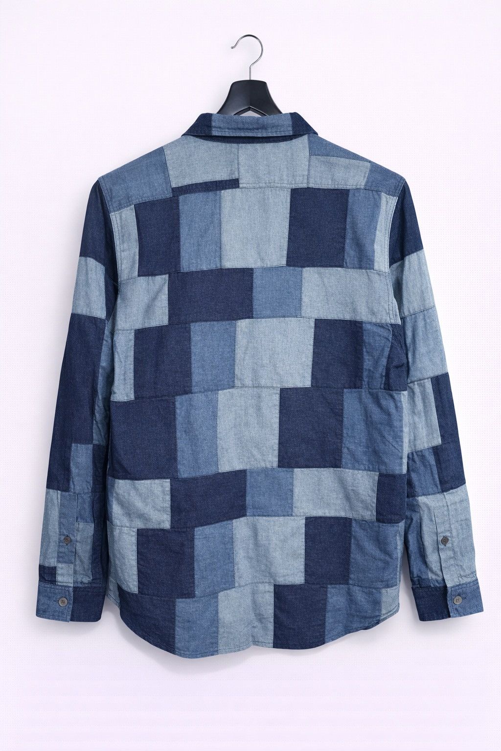 Ben Davis Ben Davis Patchwork Chambray Shirt Indigo Workwear Shirt Size US M / EU 48-50 / 2 - 2 Thumbnail