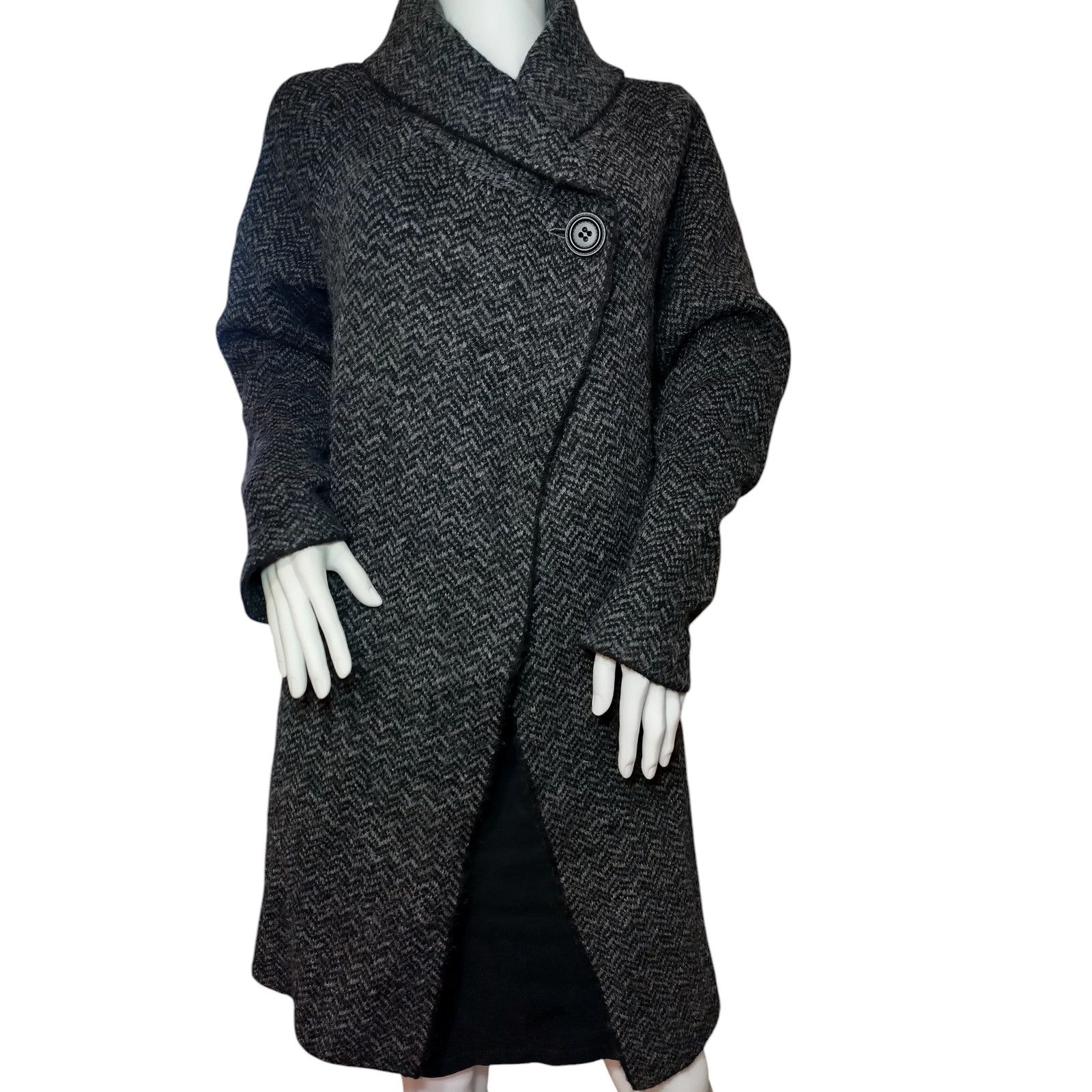 Jones New York Jones New York Coat Wool Blend Chevron Shawl Black SZ XL Size XL / US 12-14 / IT 48-50 - 1 Thumbnail