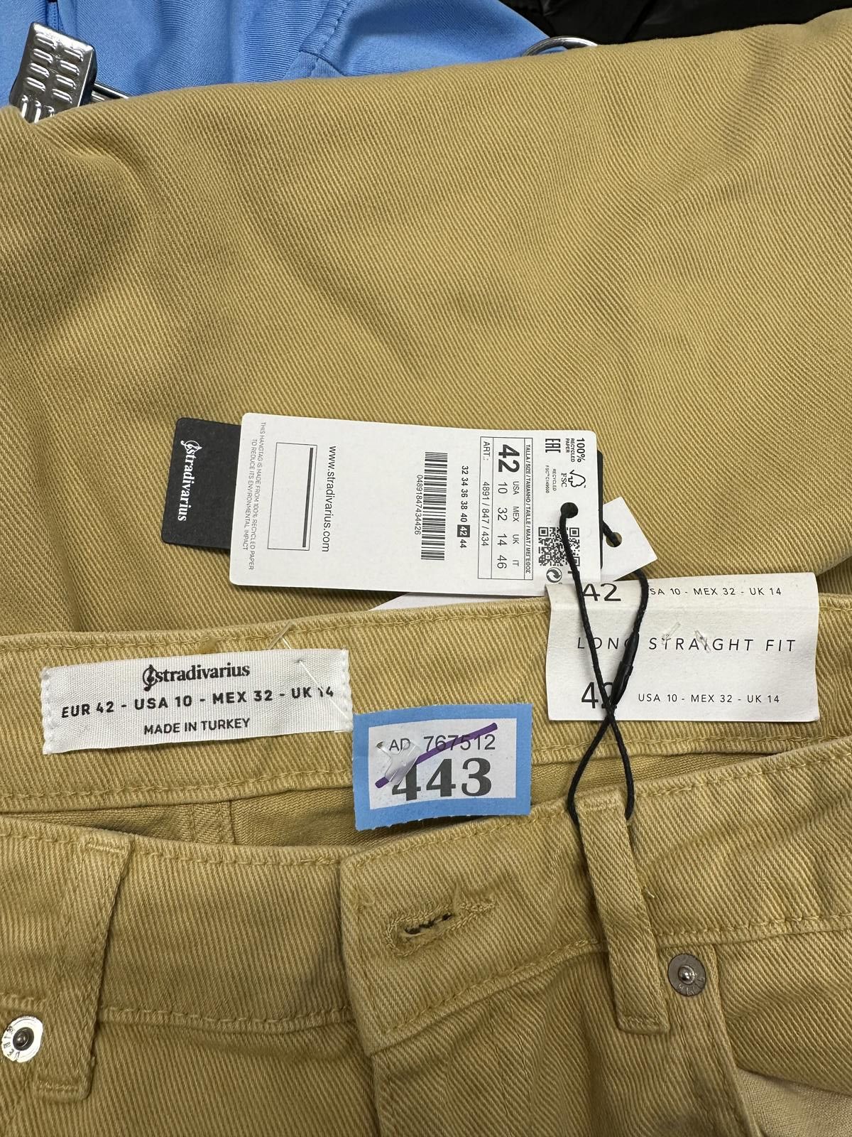 Other Stradivarius Mustard Yellow Straight Fit Jeans Size 42 Size 32" / US 10 / IT 46 - 4 Thumbnail