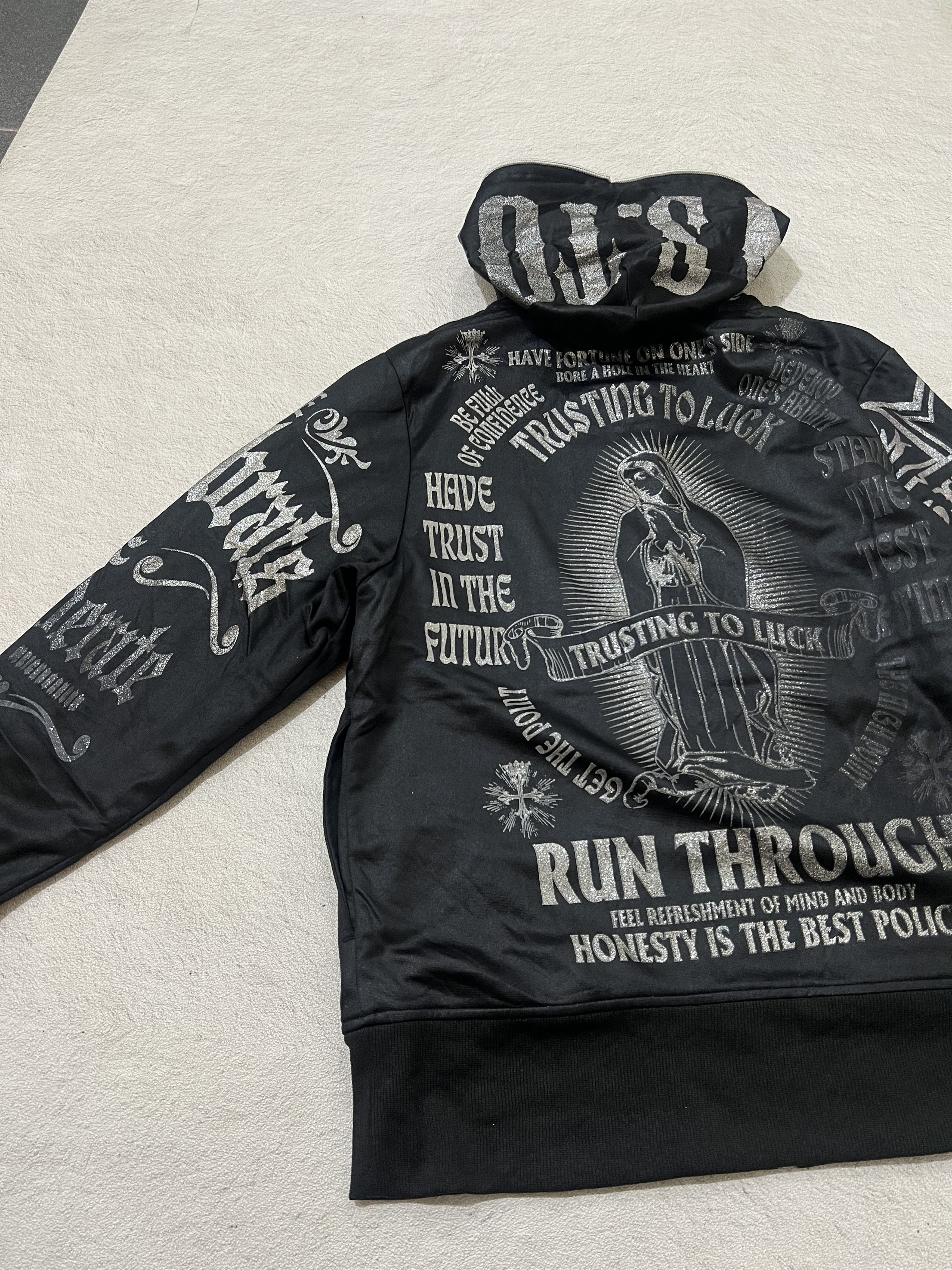Japanese Brand 2000s Maria Poem Print Fuzzy Full Zip Hoddie y2k Lgb Ifsix Size US M / EU 48-50 / 2 - 3 Thumbnail