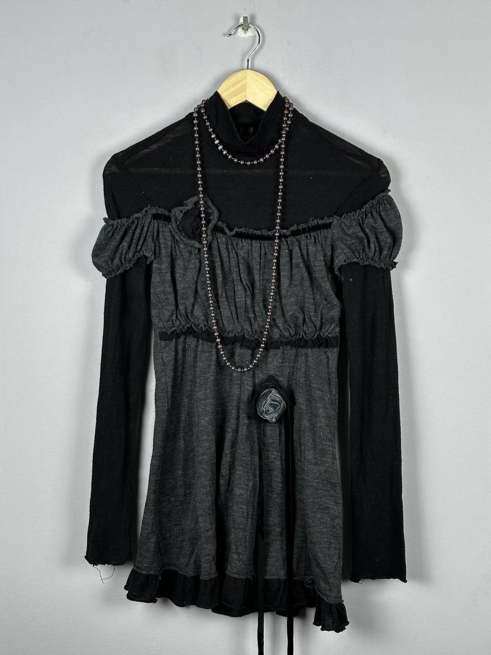 Vintage Avant Garde Opium Grunge Gothic Long Sleeve Top Size M / US 6-8 / IT 42-44 - 1 Thumbnail