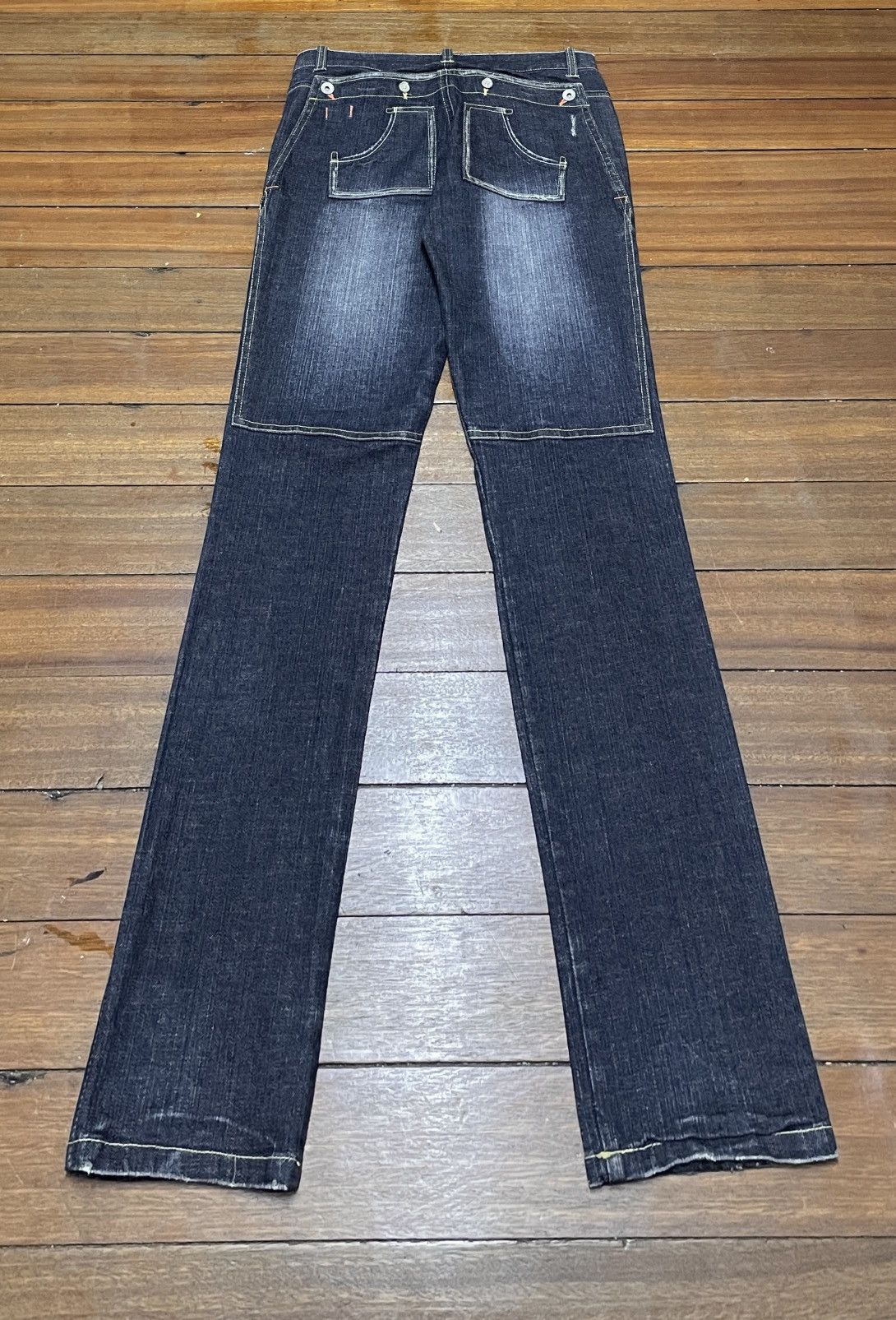 Le Grande Bleu (L.G.B.) Rare Design Vintage Japanese Brand Tip Top Jeans 1990s Size US 31 - 2 Thumbnail