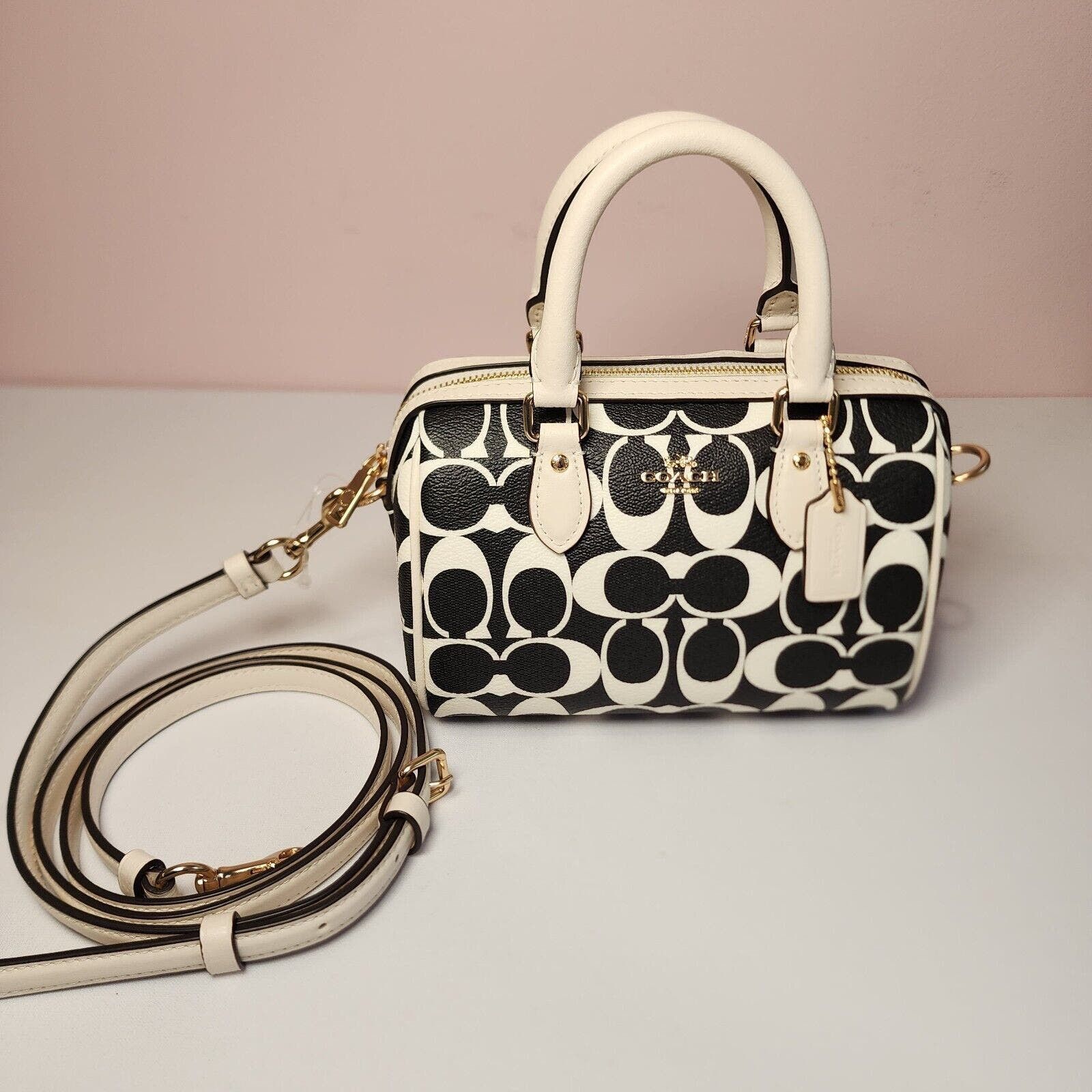 image of Coach Co960 Mini Rowan Crossbody In Signature Black Multi, Women's