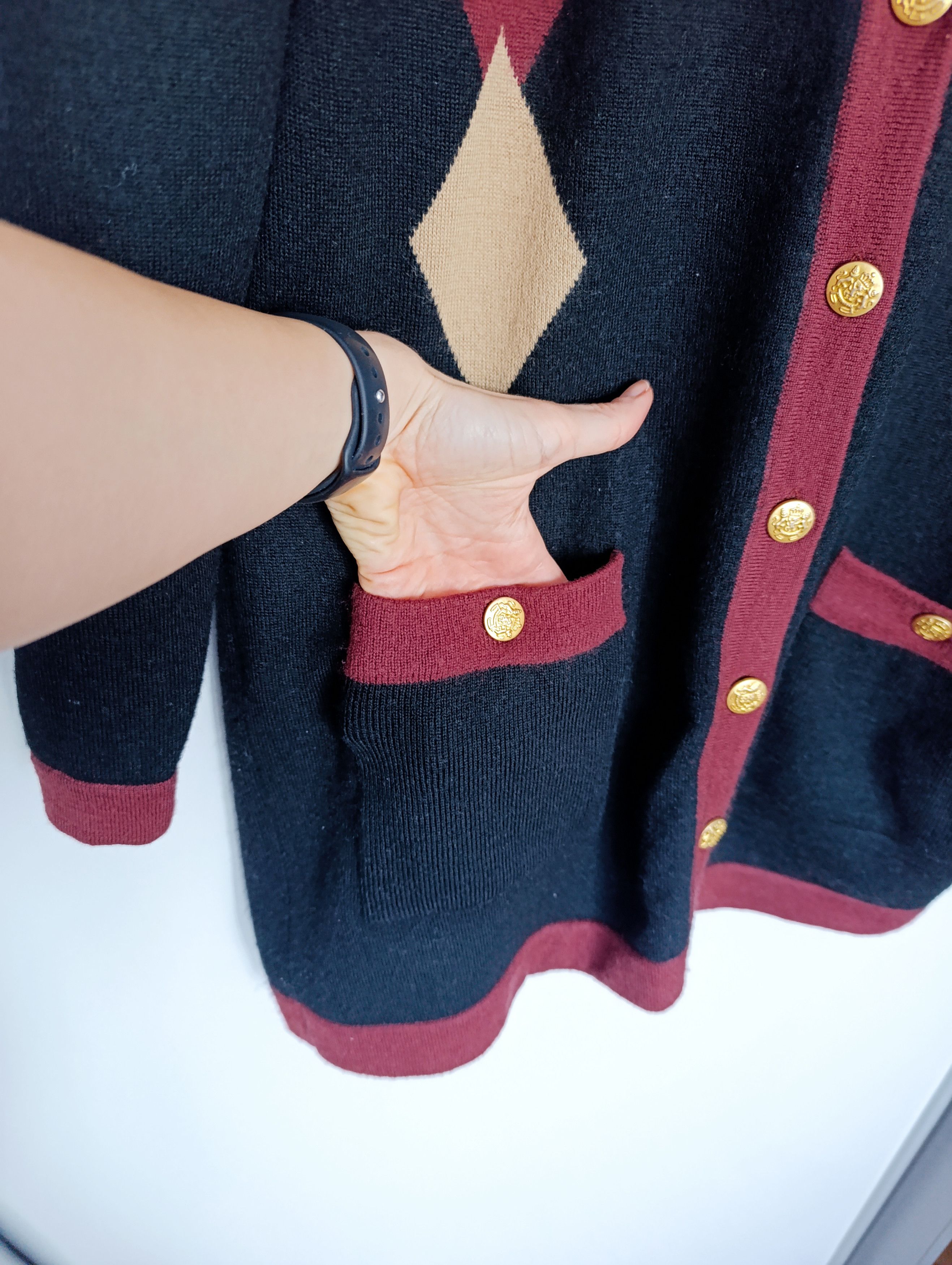 Other Long black cardigan vintage Emreco wool Size XL / US 12-14 / IT 48-50 - 9 Thumbnail