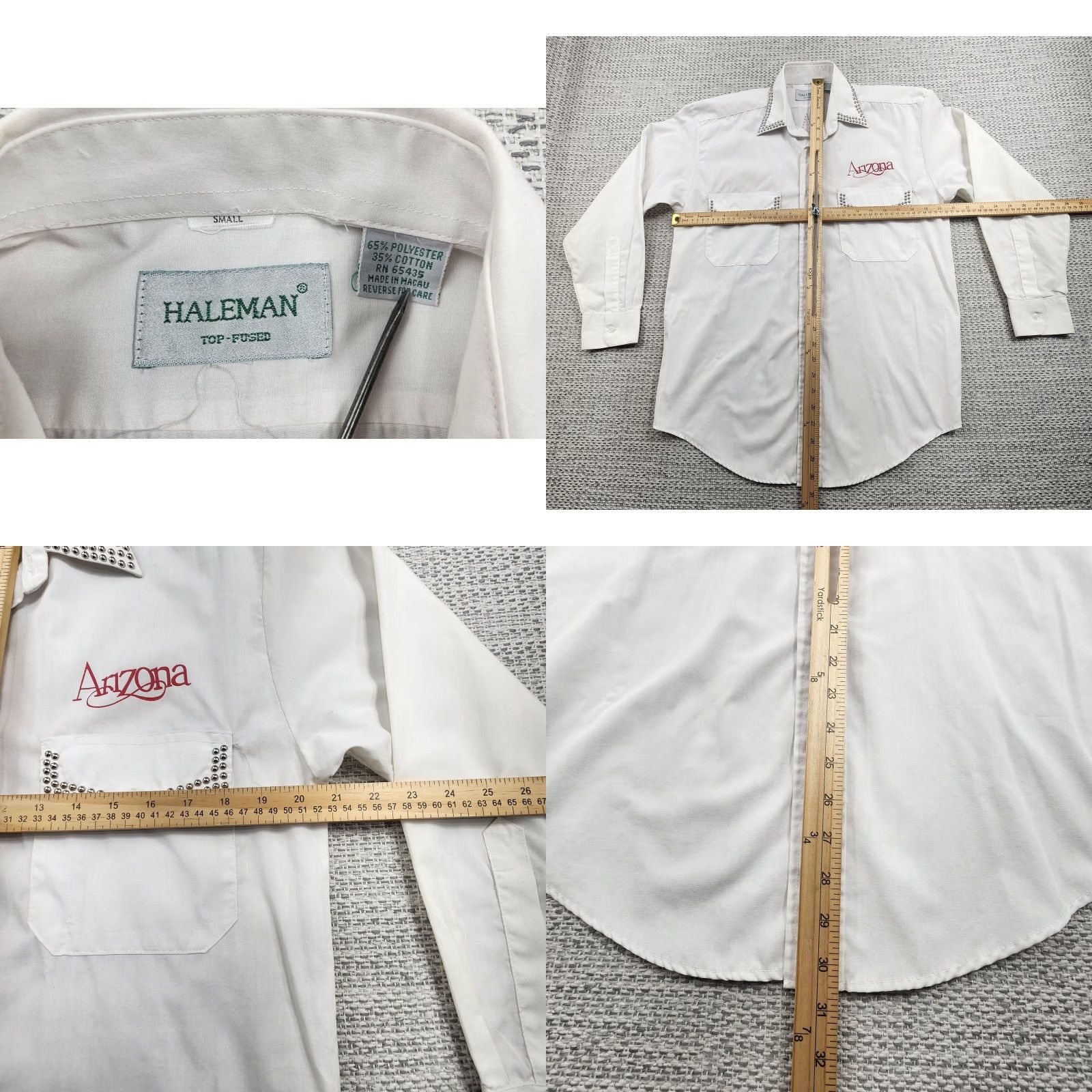 Vintage VINTAGE Haleman Shirt Mens S Western Arizona Star Cowboy 80s Shirt Mens S White Button-Up Long Sleeve Size US S / EU 44-46 / 1 - 8 Thumbnail