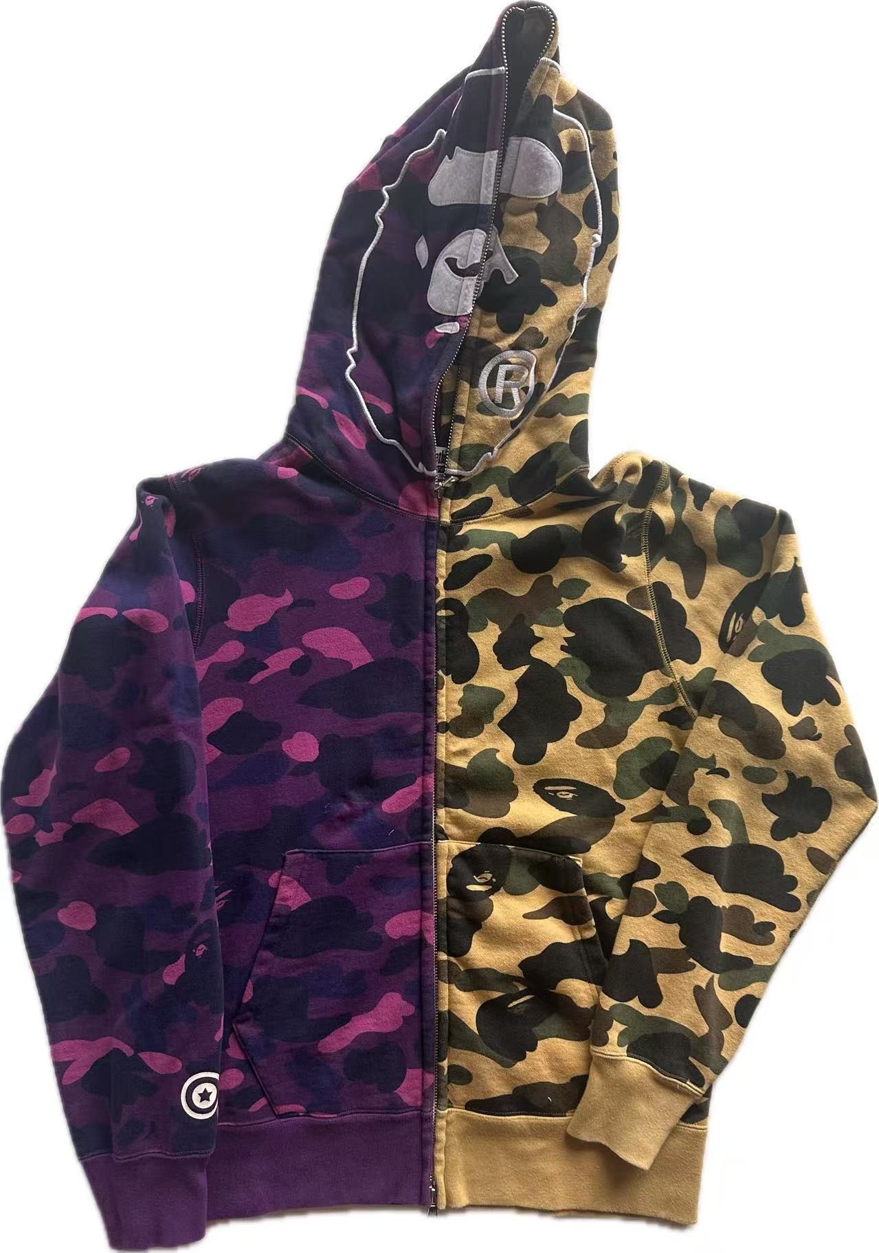 Bape BAPE Puple Split Camo Shark Hoodie Full Zip Made in Japan Size M / US 6-8 / IT 42-44 - 1 Thumbnail