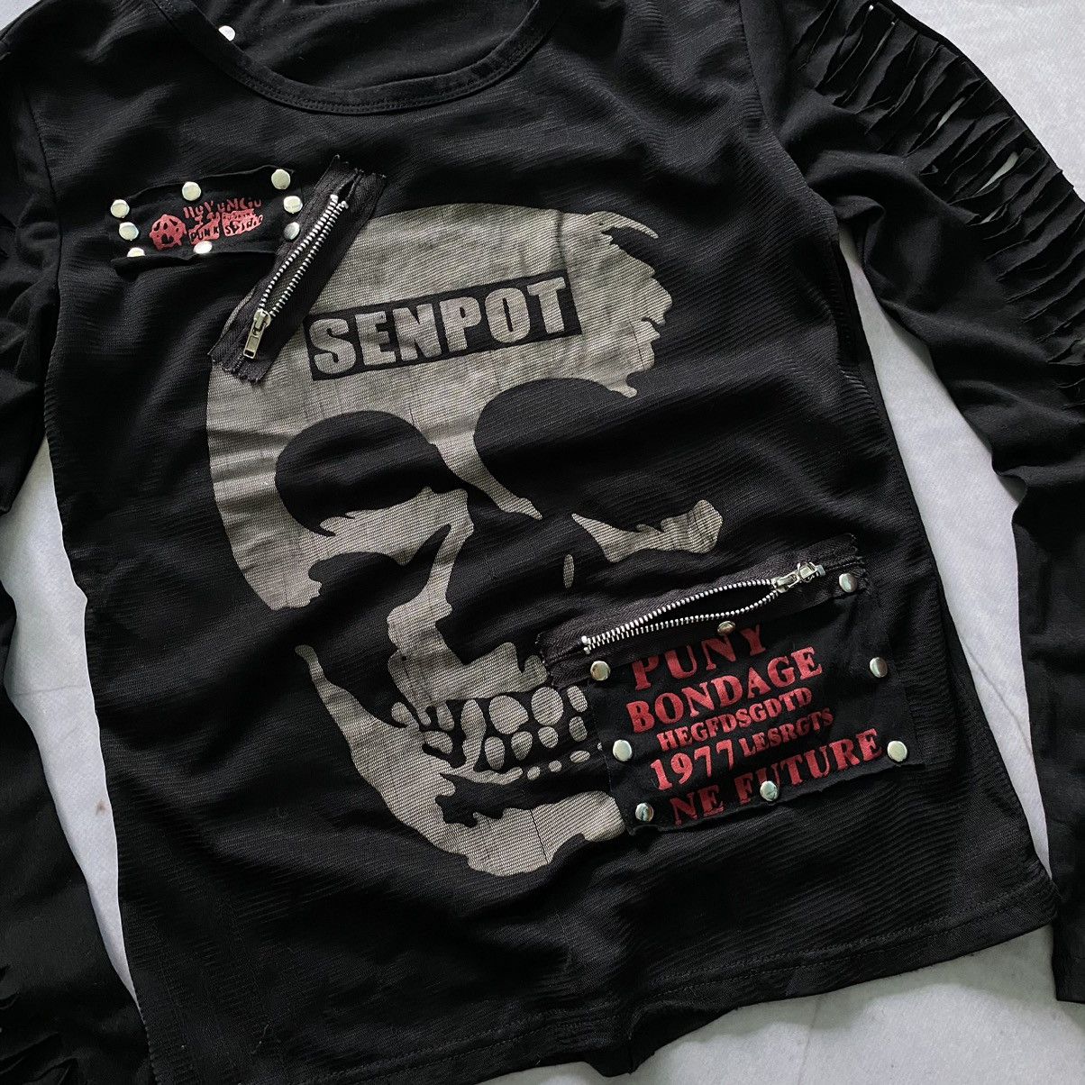 Japanese Brand VTG 90s Opium Goth Bandage Zip Longsleeve Tripp NYC Style Size M / US 6-8 / IT 42-44 - 6 Thumbnail