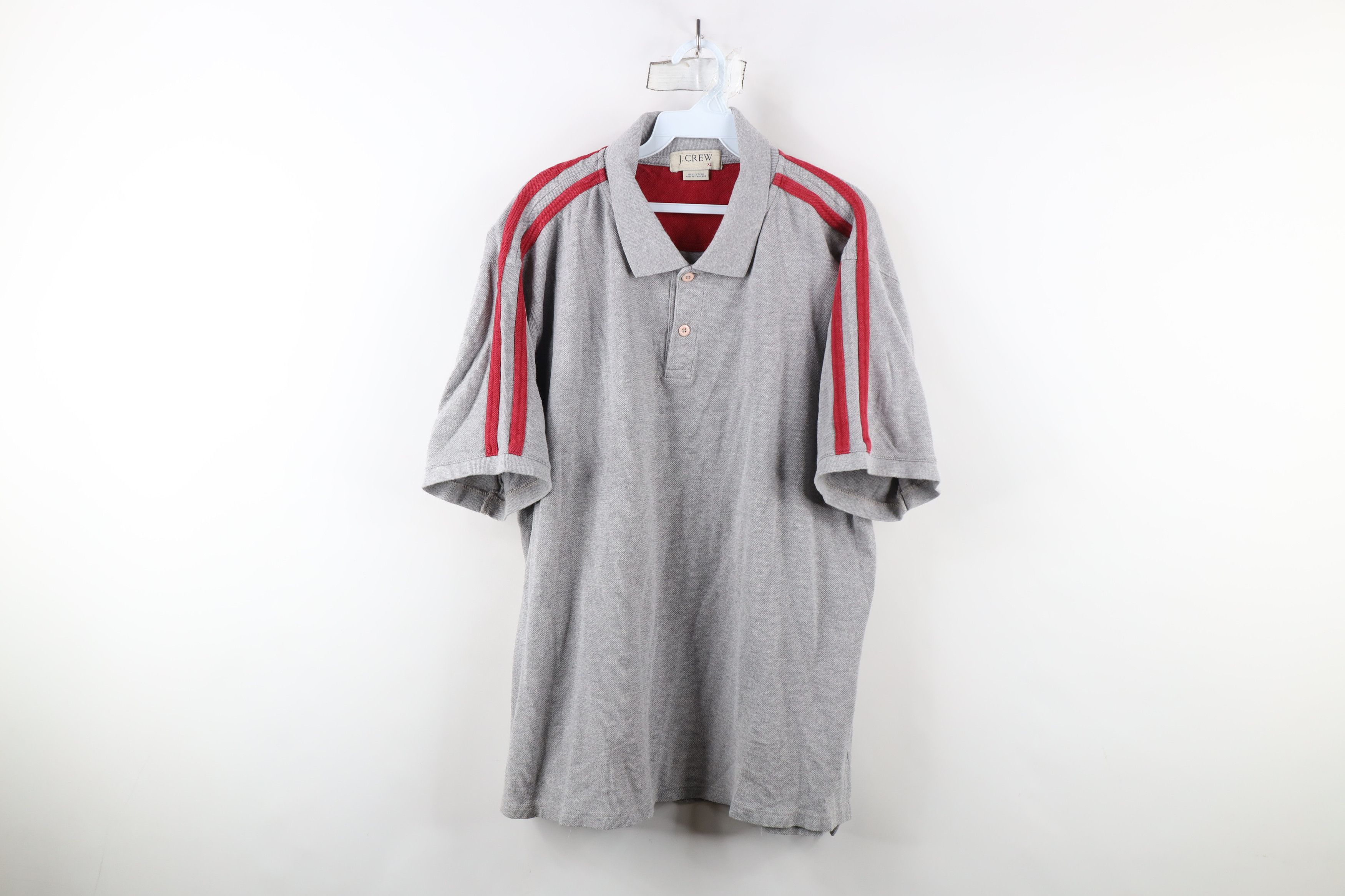 J.Crew × Vintage Vintage 90s J Crew Thermal Knit Collared Polo Shirt Gray Size US XL / EU 56 / 4 - 1 Thumbnail