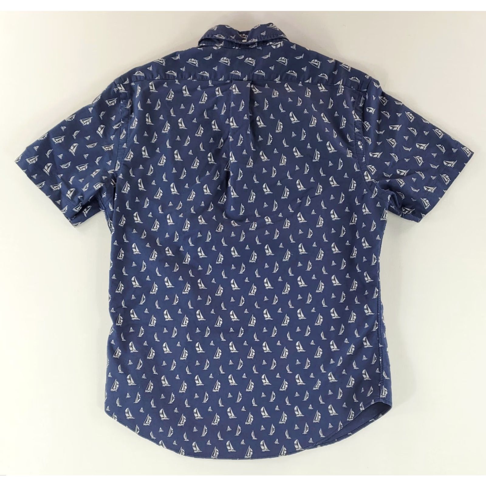Ralph Lauren Ralph Lauren Shirt Button Down Short Sleeve Blue AOP Sailboats Slim Mens L Size US L / EU 52-54 / 3 - 3 Thumbnail