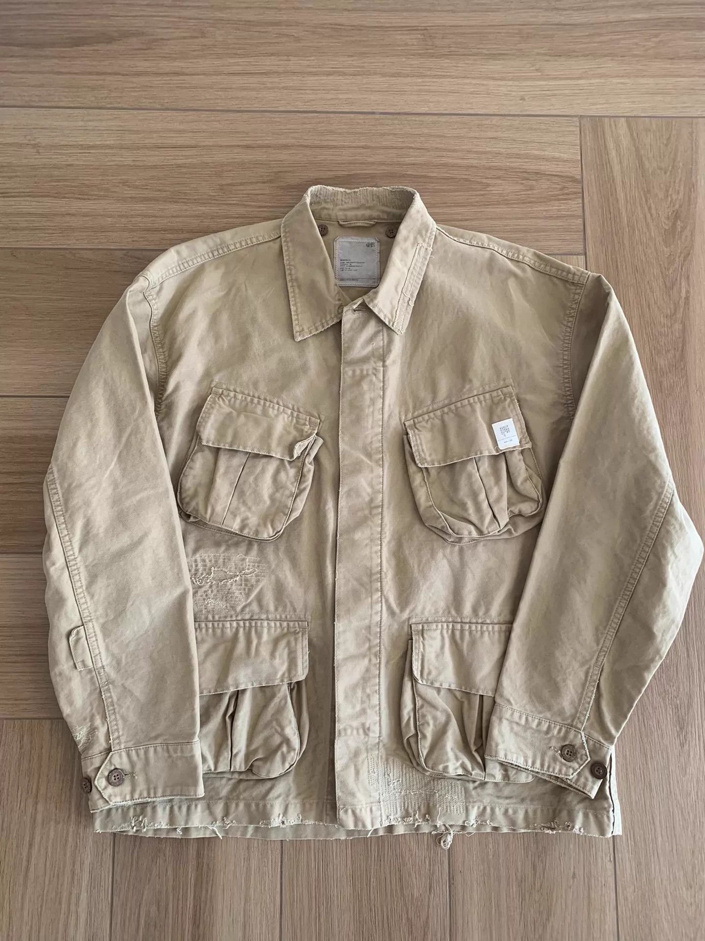 Madness Beige Cargo Jacket with Multiple Pockets - XL Size US XL / EU 56 / 4 - 1 Thumbnail