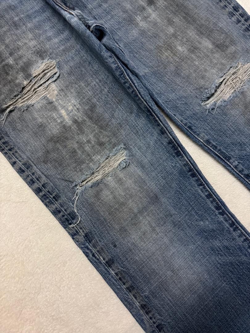 Levi's 💥INSANE💥CRAZY THRASHED ABRECROMBIE FLARED BELL BOTTOM JEANS Size US 35 - 8 Thumbnail