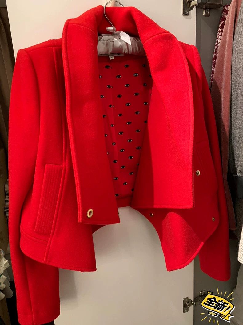 Kenzo KENZO Little Fragrance wool jacket short coat coat red Size XS / US 0-2 / IT 36-38 - 2 Thumbnail
