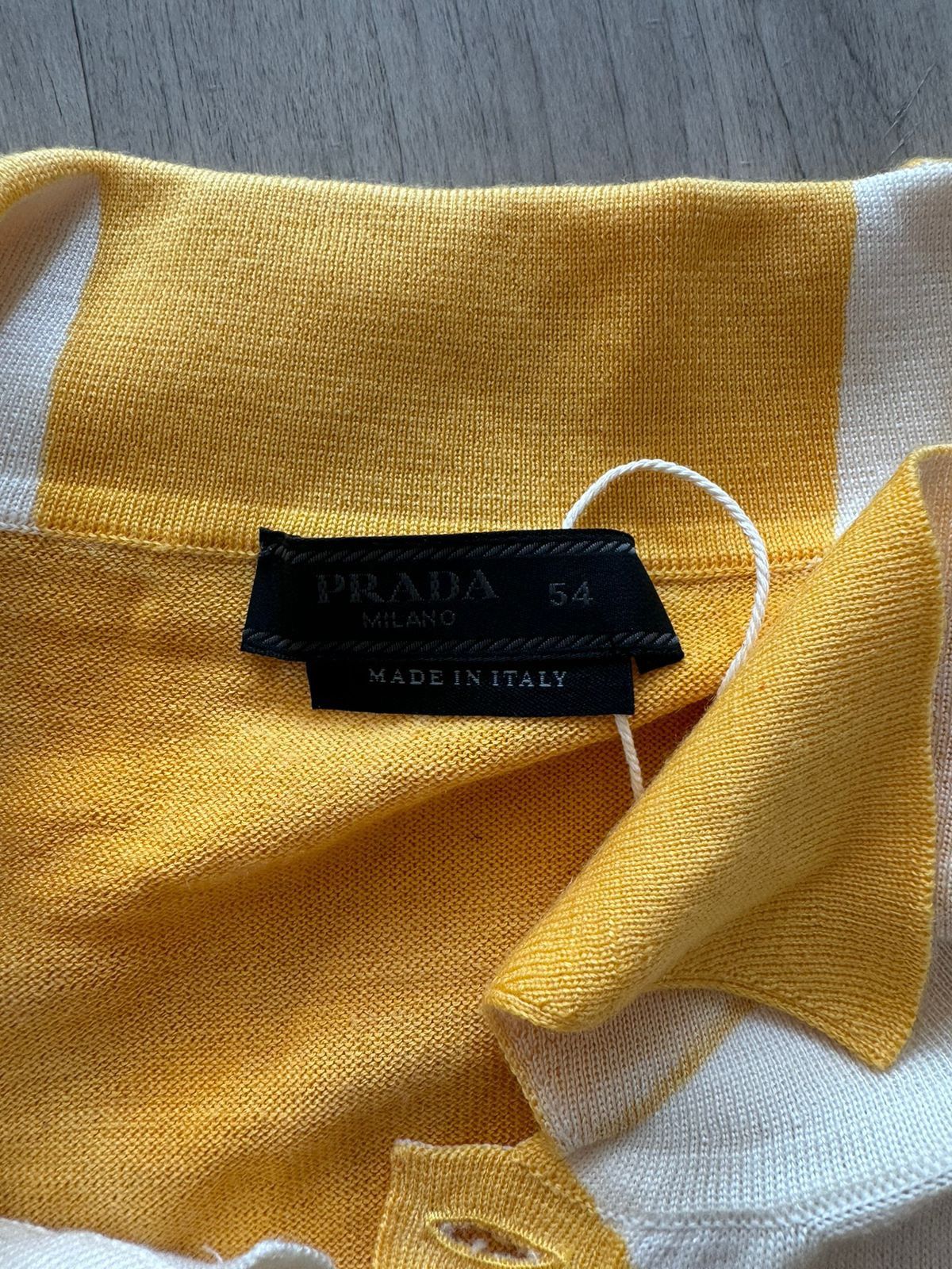 Prada Prada Wool And Cashmere Polo Shirt In Yellow Size US L / EU 52-54 / 3 - 3 Thumbnail