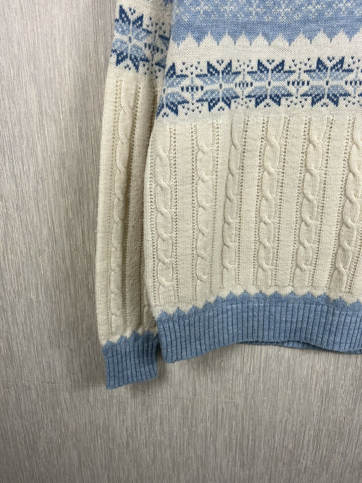 Jantzen × Vintage Vintage Jantzen patterned cable knit wool sweater snowflake Size US L / EU 52-54 / 3 - 6 Thumbnail