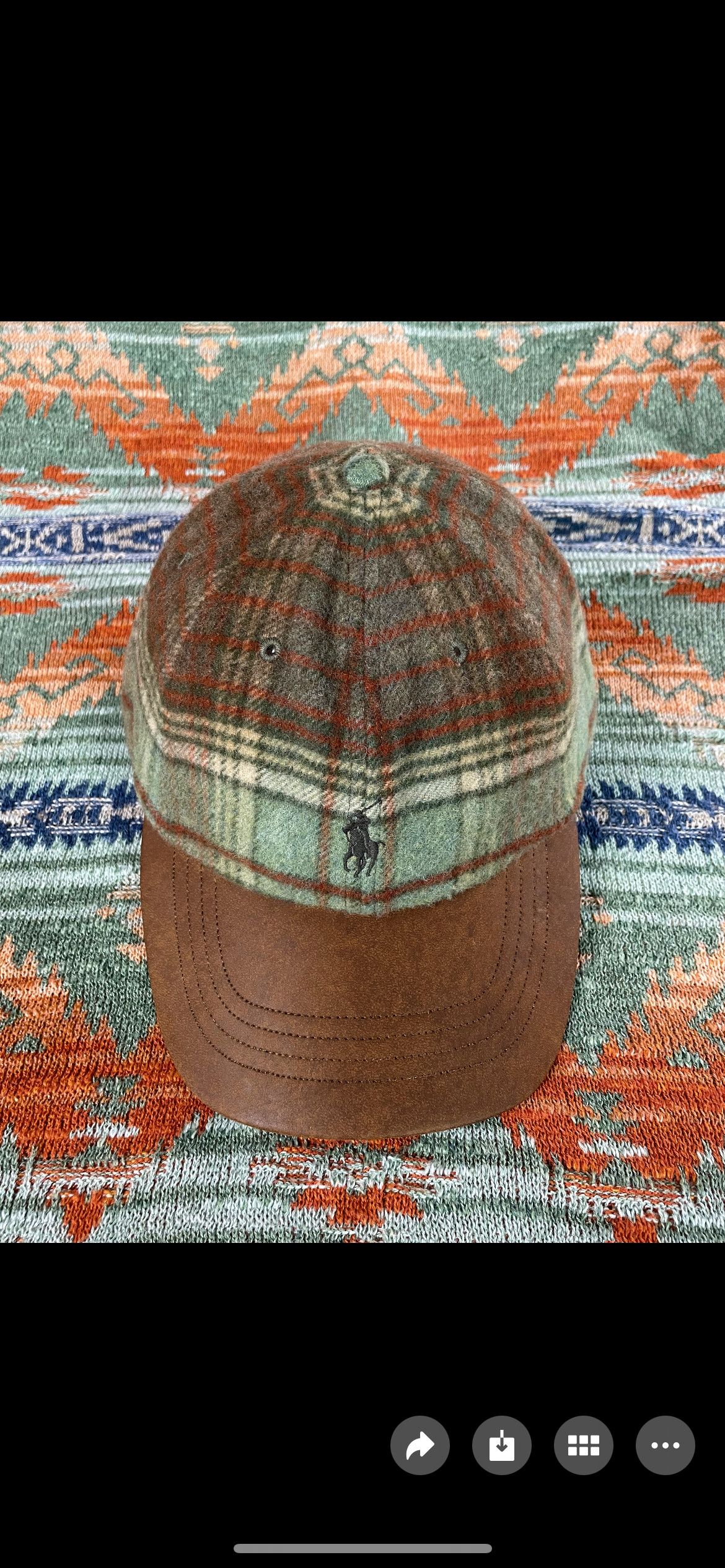 Polo Ralph Lauren Polo Ralph Lauren Wool Tweed Leather Baseball Hat Cap Size ONE SIZE - 1 Thumbnail