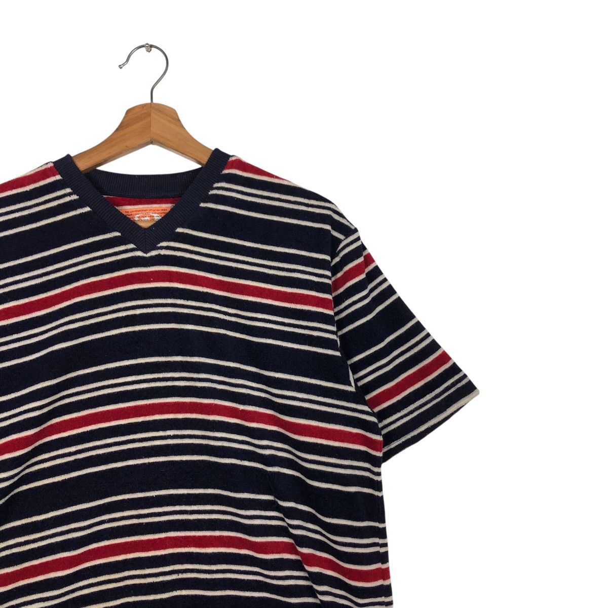 Japanese Brand 📌Vintage Striped Design T-Shirt Round Neck Piko Size US M / EU 48-50 / 2 - 7 Thumbnail