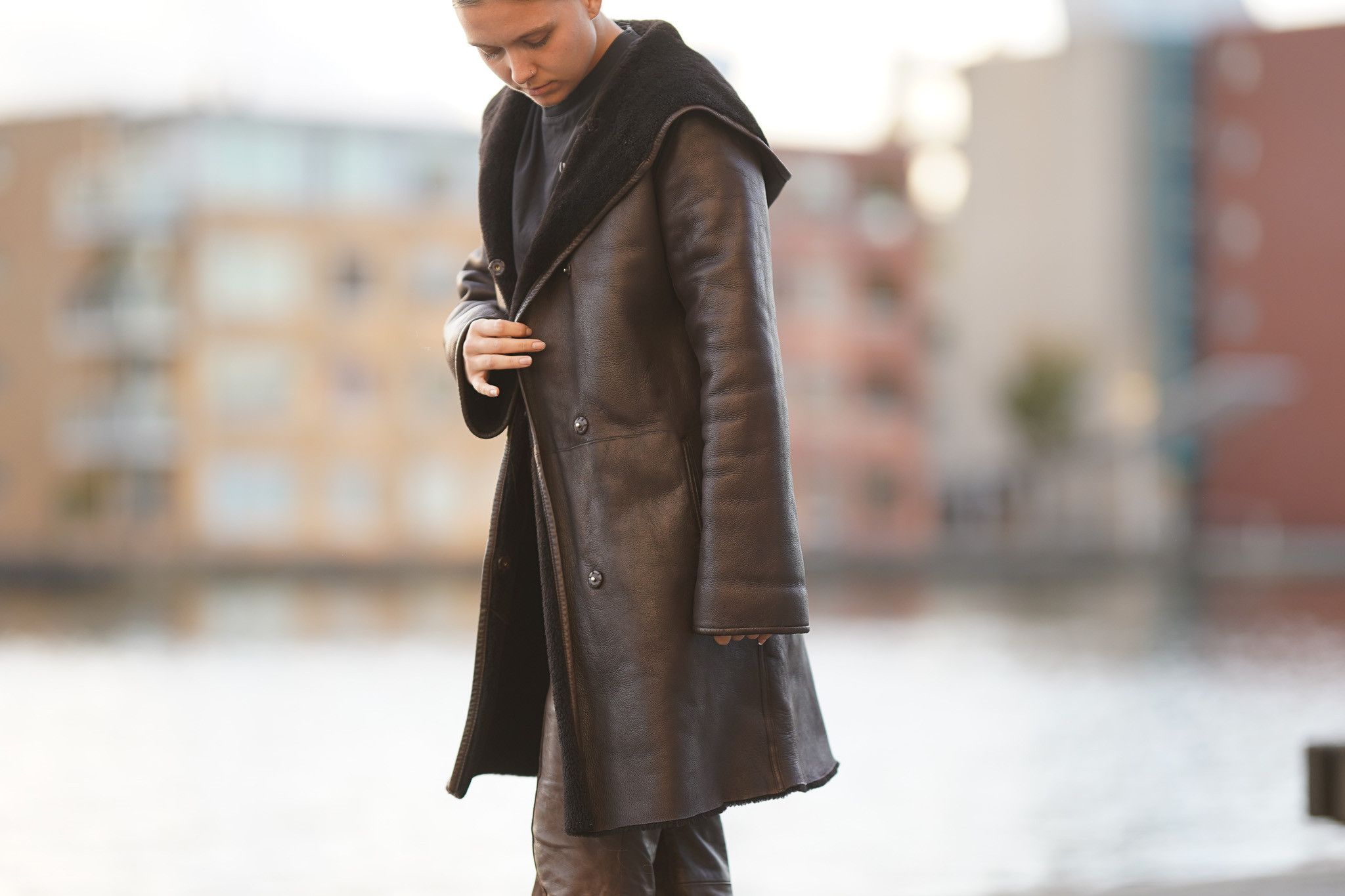 Yves Salomon Yves Salomon Brown Shearling Hooded Coat – Women’s Size 36 Size XS / US 0-2 / IT 36-38 - 3 Thumbnail