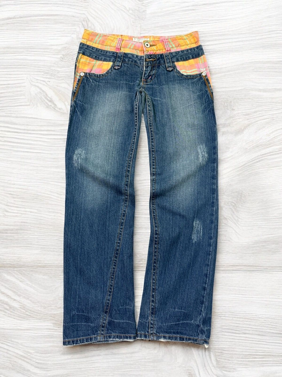 Hysteric Glamour BLUE MOON BLUE DOUBLE WAIST COLOURFUL EMBROIDERY DENIM Size US 29 - 2 Thumbnail